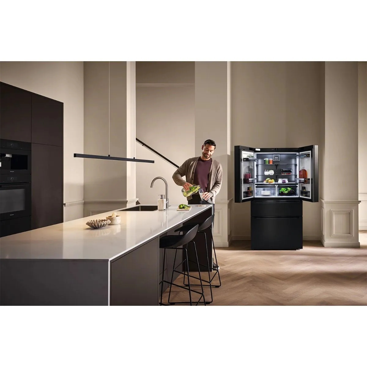 Miele 91cm French Style Fridge Freezer KFFD6867OBSW/MATT - Obsidian Matt Black Miele 91cm French Style Fridge Freezer KFFD6867OBSW/MATT - Obsidian Matt Black