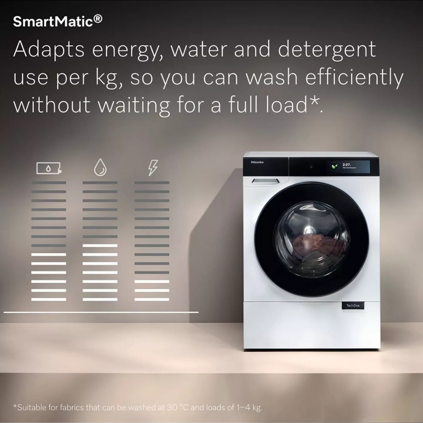 Miele 9kg Nova Series TwinDos Washing Machine WQ1000WPS - White Miele 9kg Nova Series TwinDos Washing Machine WQ1000WPS - White
