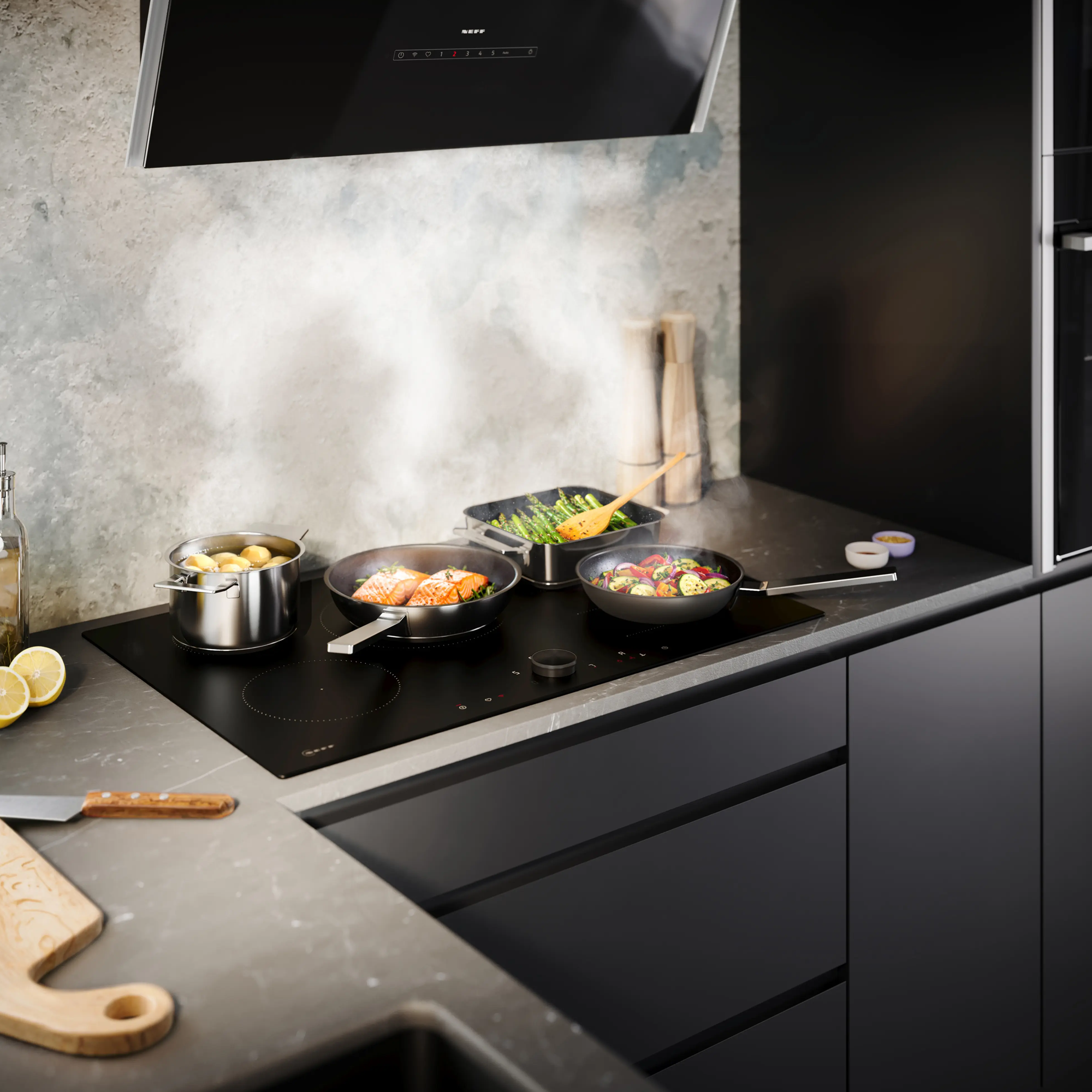 Neff N90 80cm Induction Hob T68NUV4A0 - Matt Black Neff N90 80cm Induction Hob T68NUV4A0 - Matt Black