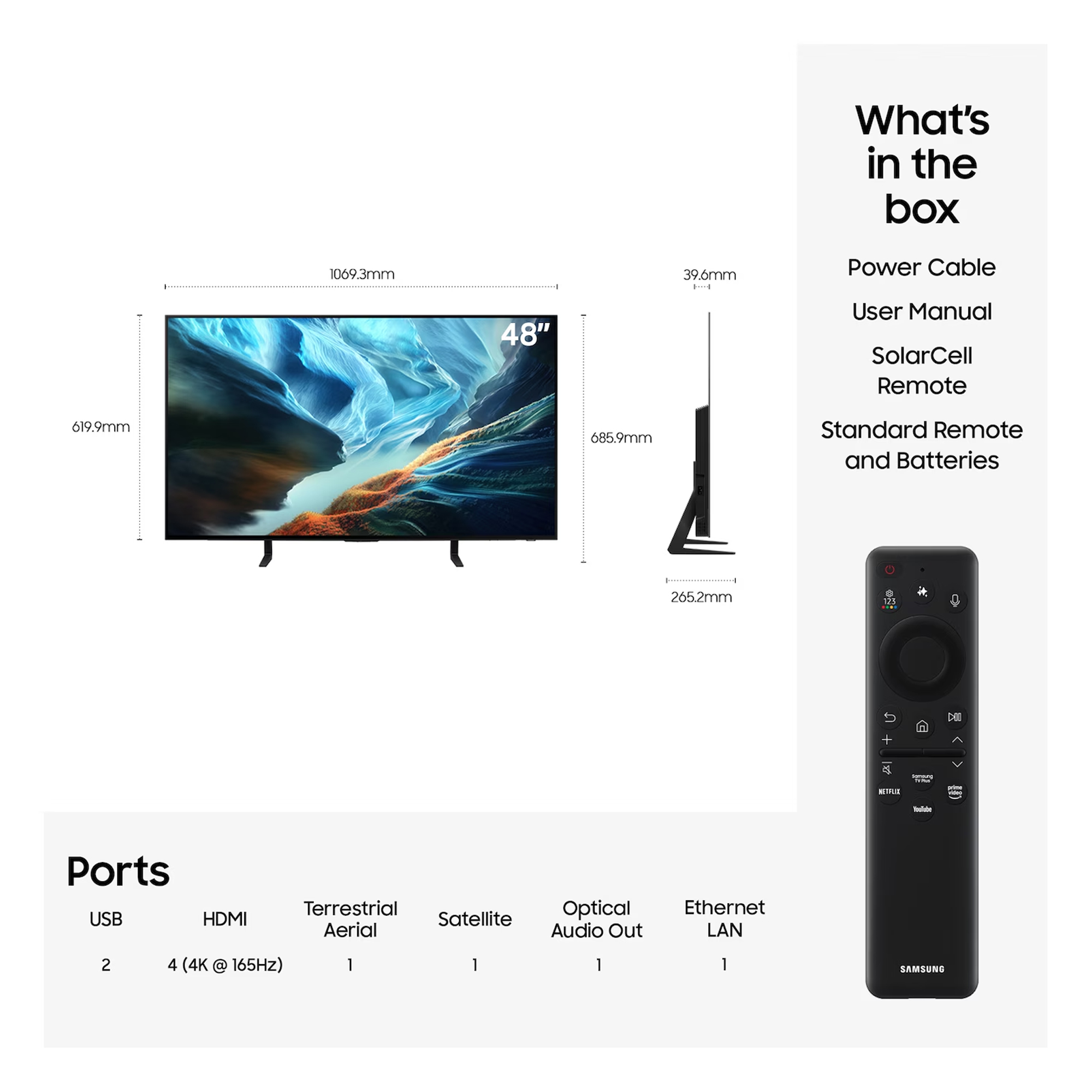 Samsung 2026 48" OLED 4K S90H 4K Vision AI Smart TV QE48S90HAEXXU - Graphite Samsung 2026 48" OLED 4K S90H 4K Vision AI Smart TV QE48S90HAEXXU - Graphite