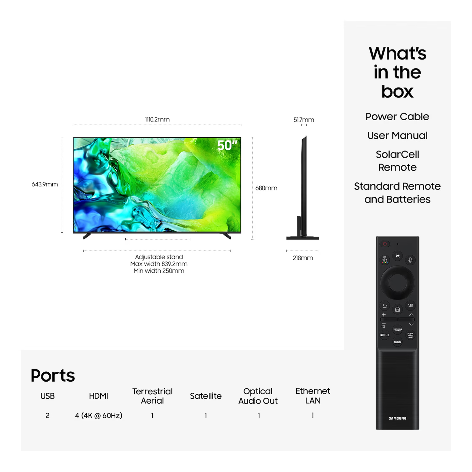 Samsung 2026 50" Neo QLED QN80H 4K Vision AI Smart TV QE50QN80HAUXXU - Black Samsung 2026 50" Neo QLED QN80H 4K Vision AI Smart TV QE50QN80HAUXXU - Black