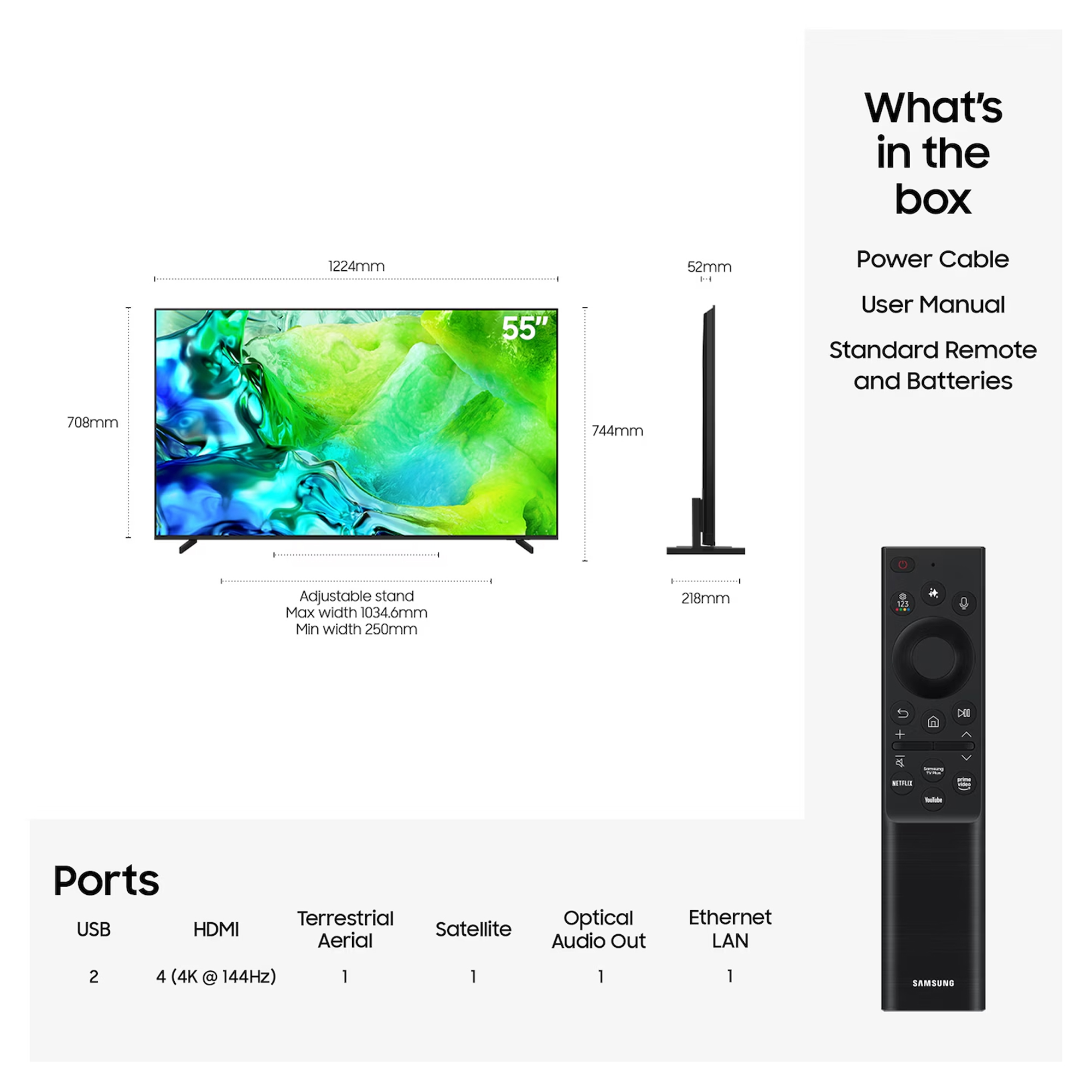 Samsung 2026 55" Neo QLED QN80H 4K Vision AI Smart TV QE55QN80HAUXXU - Black Samsung 2026 55" Neo QLED QN80H 4K Vision AI Smart TV QE55QN80HAUXXU - Black