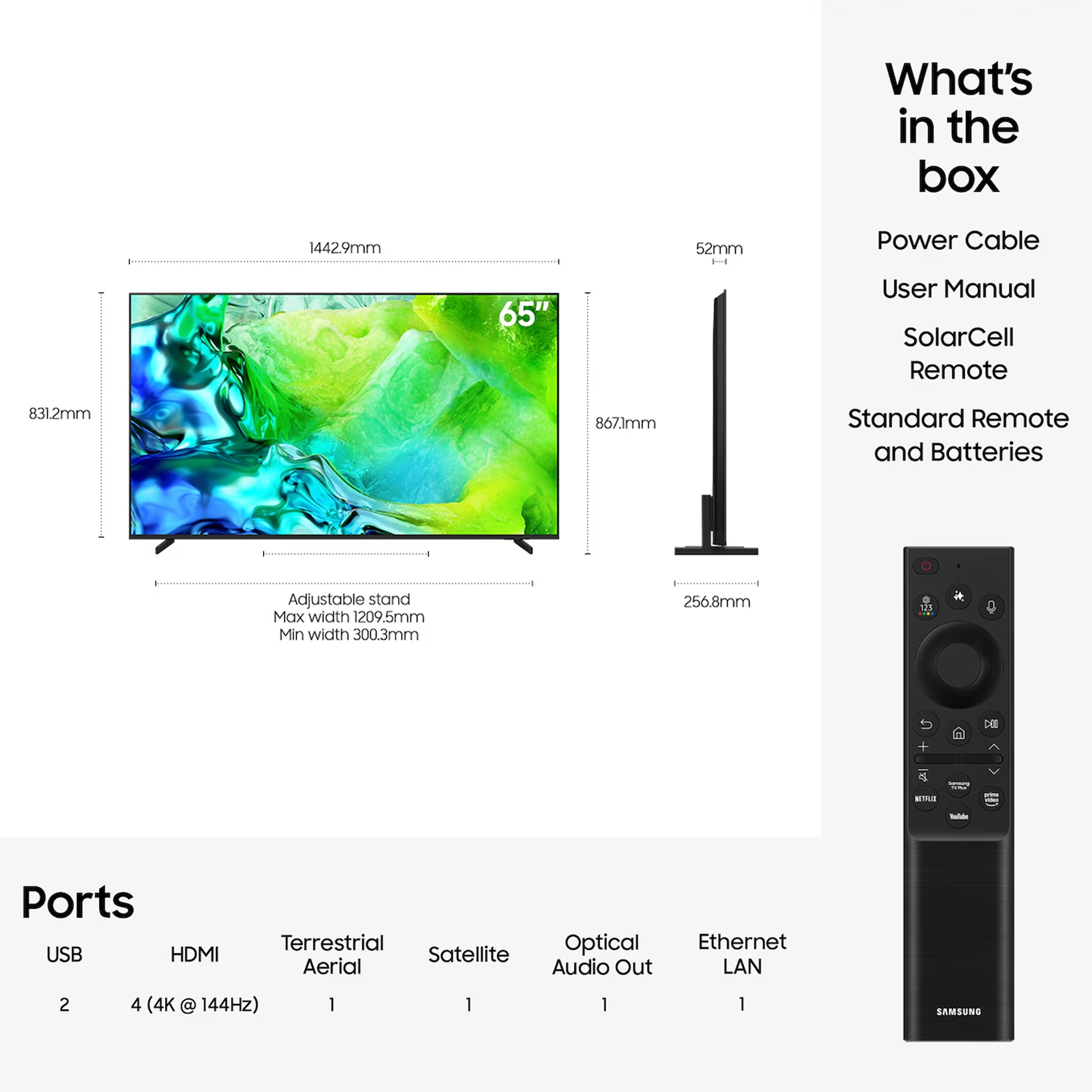 Samsung 2026 65" Neo QLED QN80H 4K Vision AI Smart TV QE65QN80HAUXXU - Black Samsung 2026 65" Neo QLED QN80H 4K Vision AI Smart TV QE65QN80HAUXXU - Black