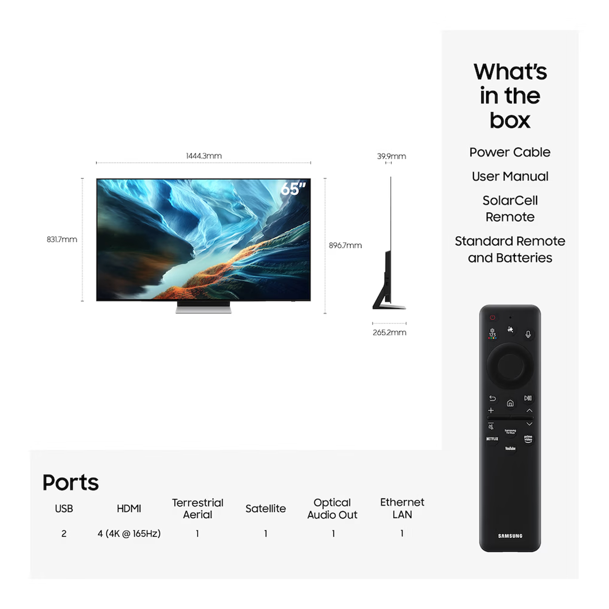 Samsung 2026 65" OLED 4K S90H 4K Vision AI Smart TV QE65S90HAEXXU - Graphite Samsung 2026 65" OLED 4K S90H 4K Vision AI Smart TV QE65S90HAEXXU - Graphite