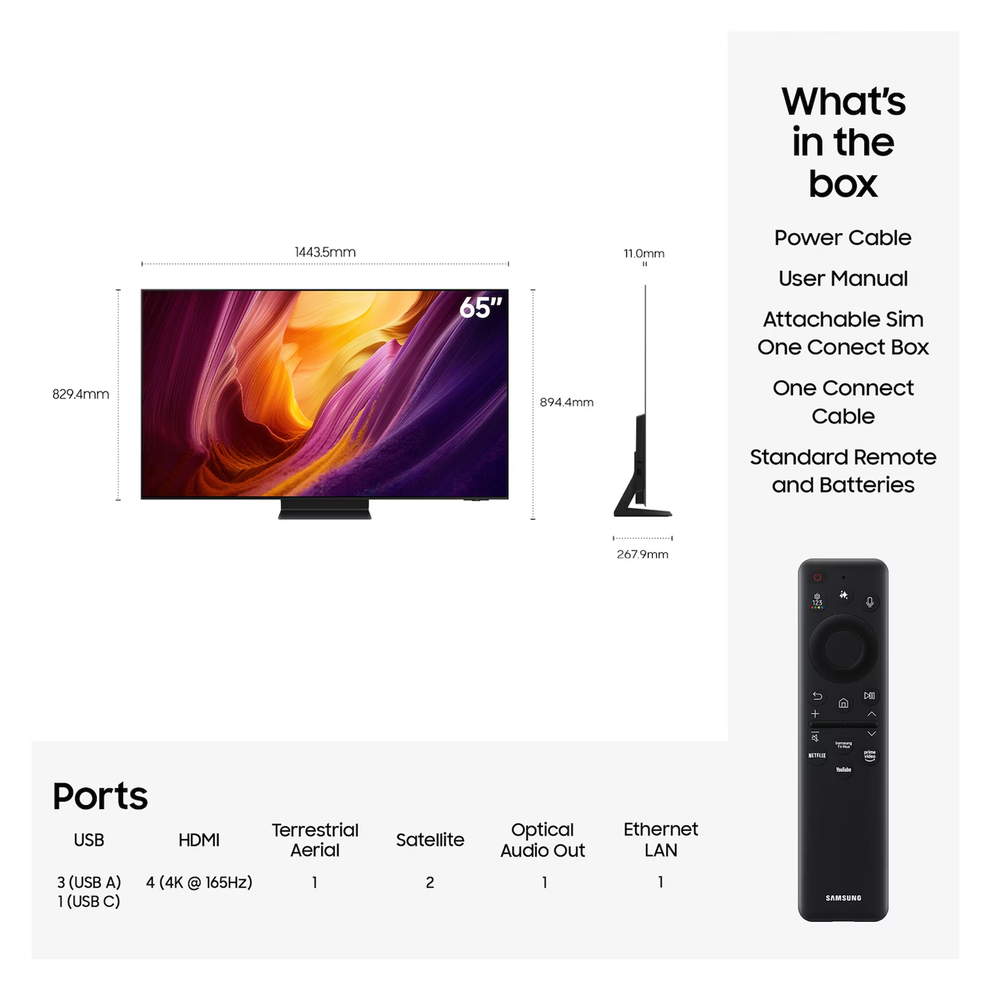 Samsung 2026 65" OLED 4K S95H 4K Vision AI Smart TV QE65S95HFTXXU - Graphite Samsung 2026 65" OLED 4K S95H 4K Vision AI Smart TV QE65S95HFTXXU - Graphite