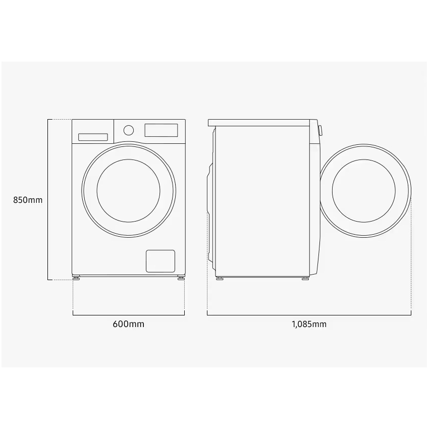 Samsung Series 5 9kg/6kg 1400 Spin Washer Dryer WD90HG5U34BXEU - Refined Inox Samsung Series 5 9kg/6kg 1400 Spin Washer Dryer WD90HG5U34BXEU - Refined Inox