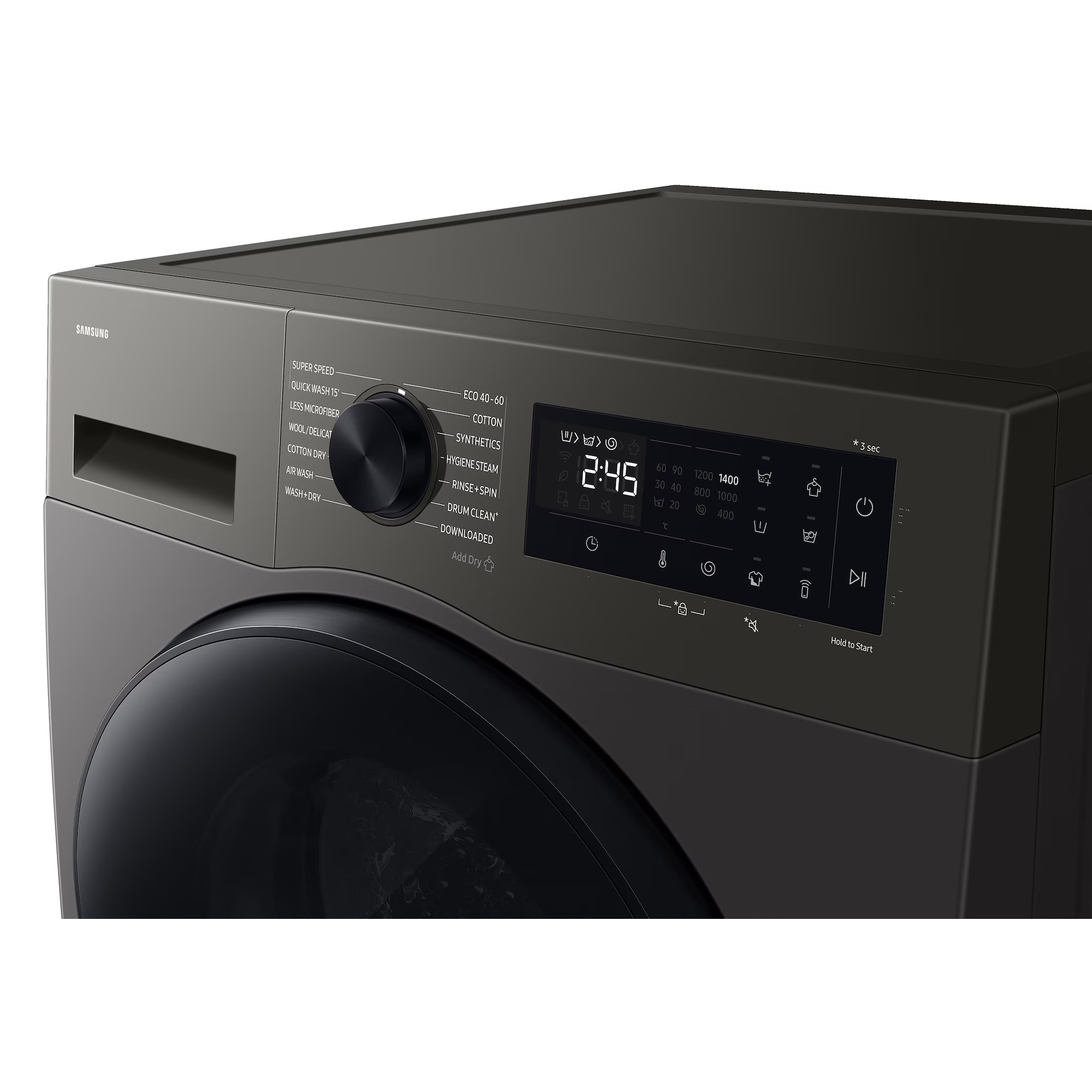 Samsung Series 5 9kg/6kg 1400 Spin Washer Dryer WD90HG5U34BXEU - Refined Inox Samsung Series 5 9kg/6kg 1400 Spin Washer Dryer WD90HG5U34BXEU - Refined Inox