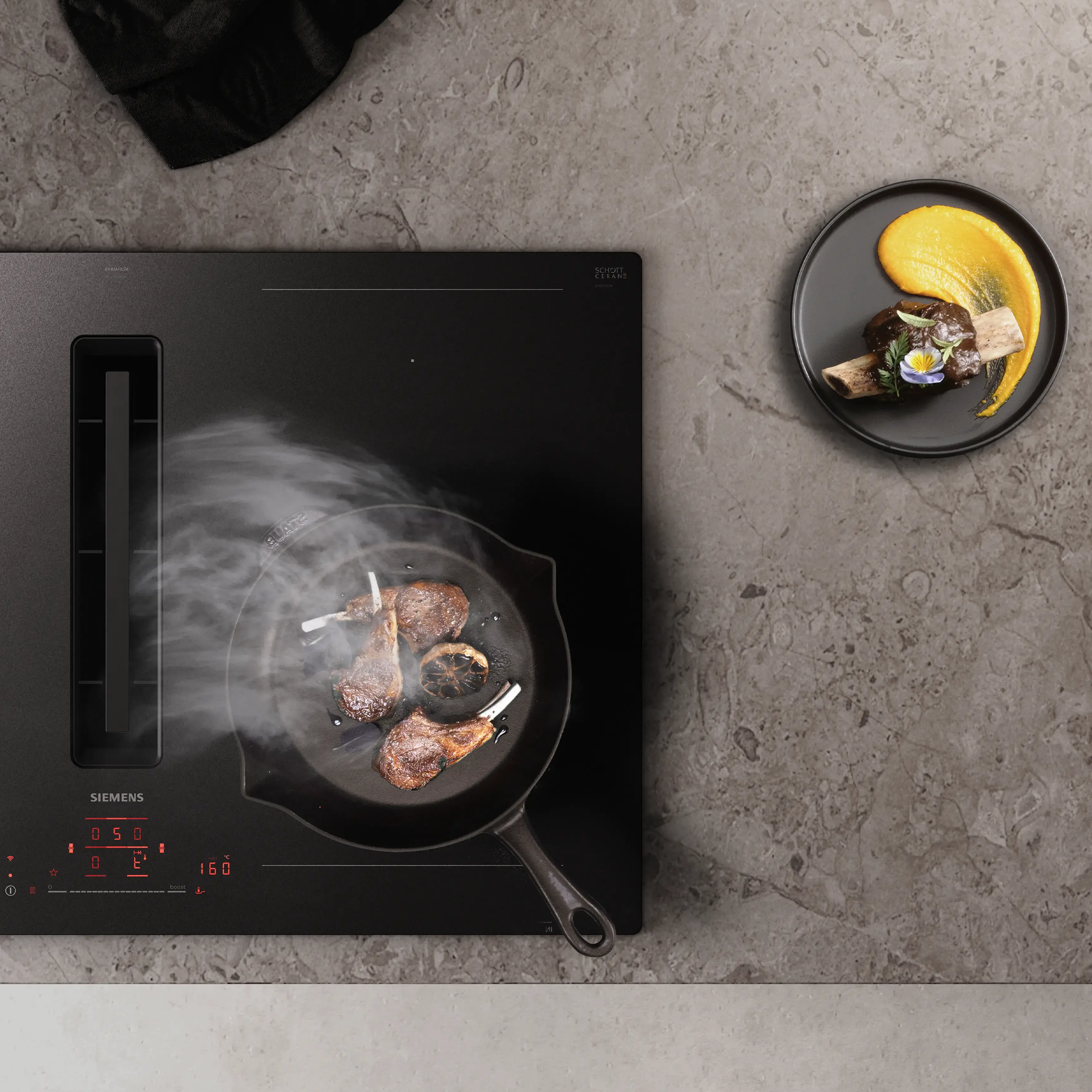 Siemens iQ700 80cm Frameless Air Venting Induction Hob EX81AHL26E – Matt Black Siemens iQ700 80cm Frameless Air Venting Induction Hob EX81AHL26E – Matt Black