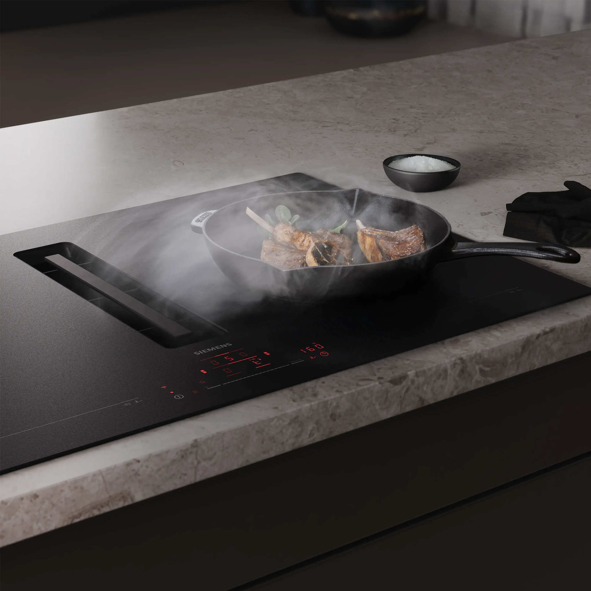 Siemens iQ700 80cm Frameless Air Venting Induction Hob EX81AHL26E – Matt Black Siemens iQ700 80cm Frameless Air Venting Induction Hob EX81AHL26E – Matt Black