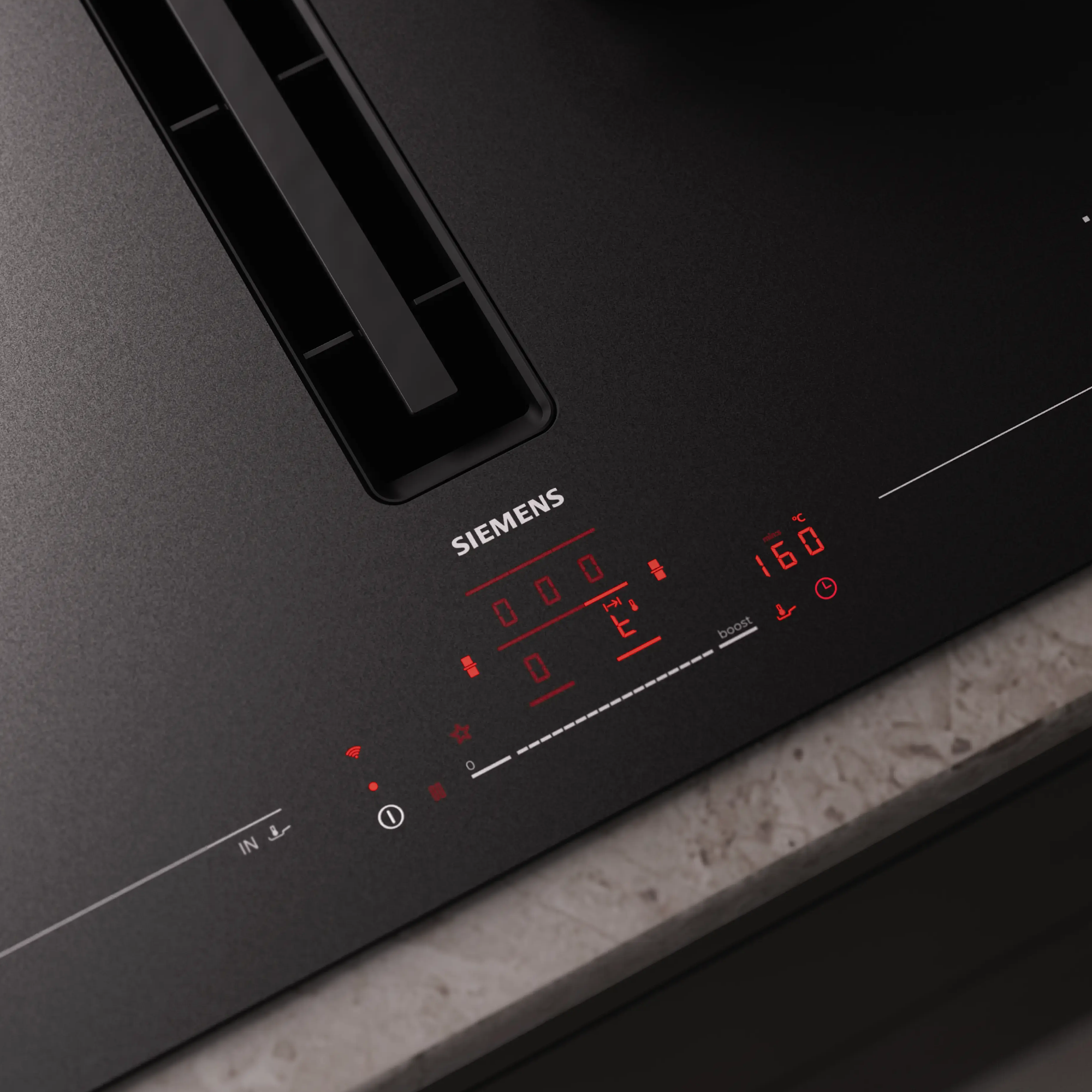 Siemens iQ700 80cm Frameless Air Venting Induction Hob EX81AHL26E – Matt Black Siemens iQ700 80cm Frameless Air Venting Induction Hob EX81AHL26E – Matt Black