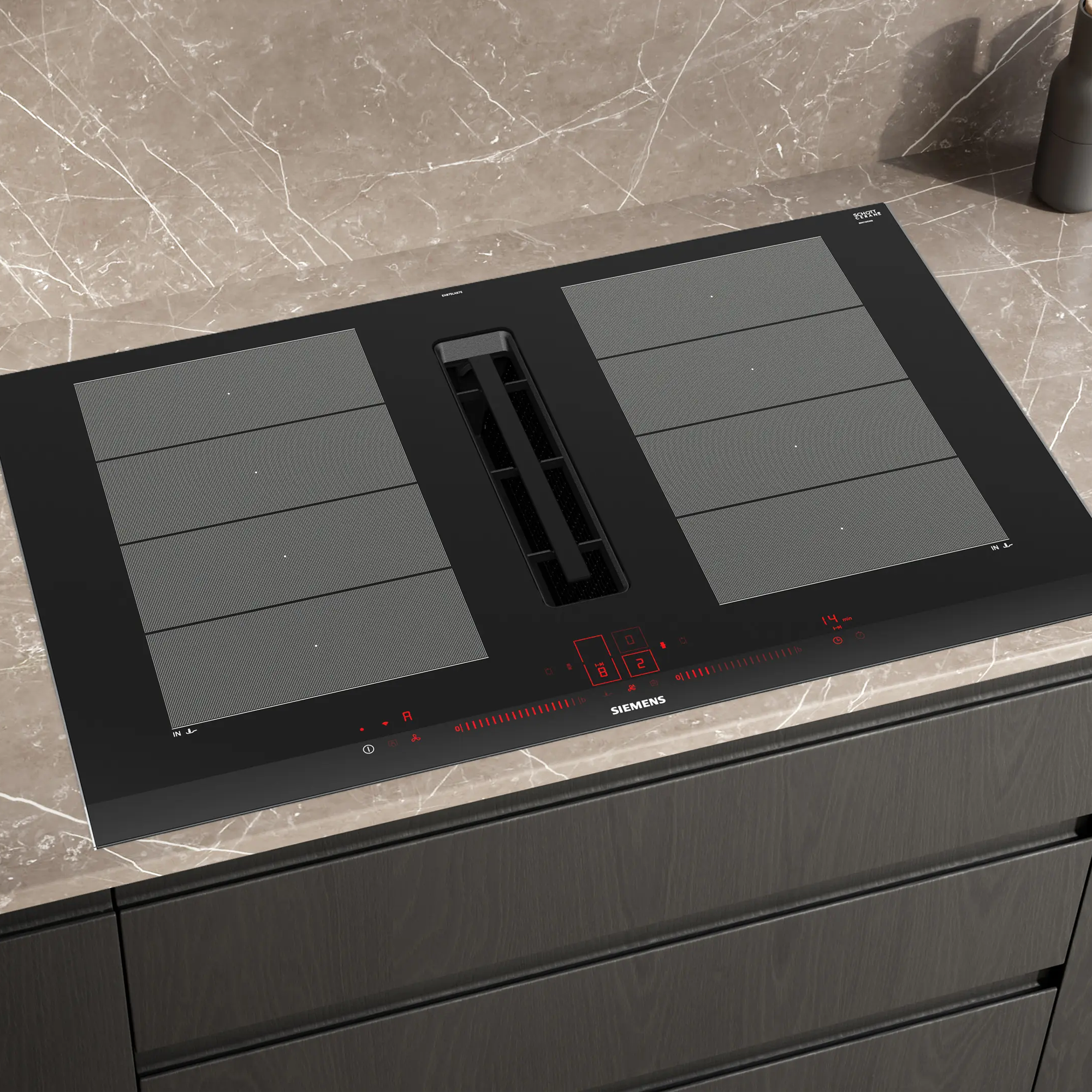 Siemens iQ700 80cm Air Venting Induction Hob EX875LX67E - Black Siemens iQ700 80cm Air Venting Induction Hob EX875LX67E - Black