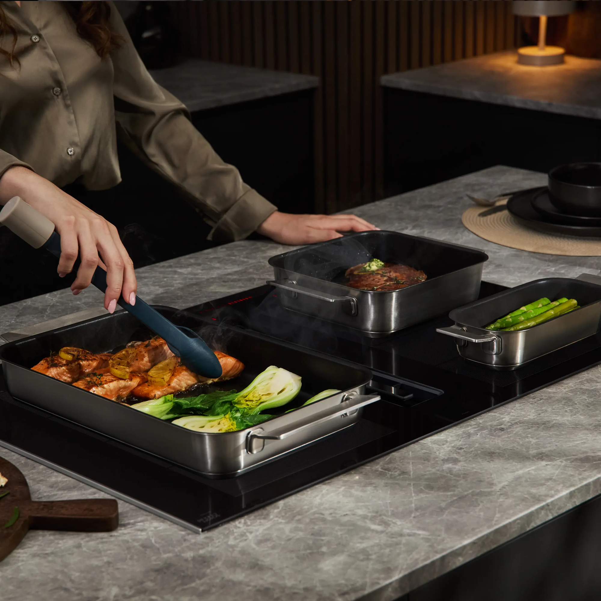 Siemens iQ700 80cm Air Venting Induction Hob EX875LX67E - Black Siemens iQ700 80cm Air Venting Induction Hob EX875LX67E - Black