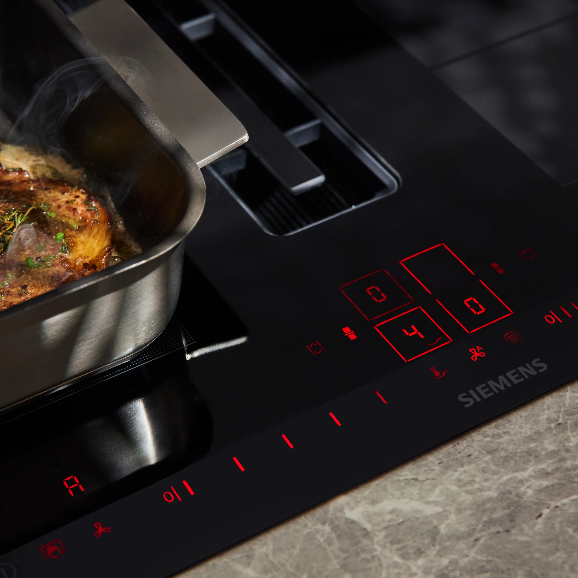 Siemens iQ700 80cm Air Venting Induction Hob EX875LX67E - Black Siemens iQ700 80cm Air Venting Induction Hob EX875LX67E - Black
