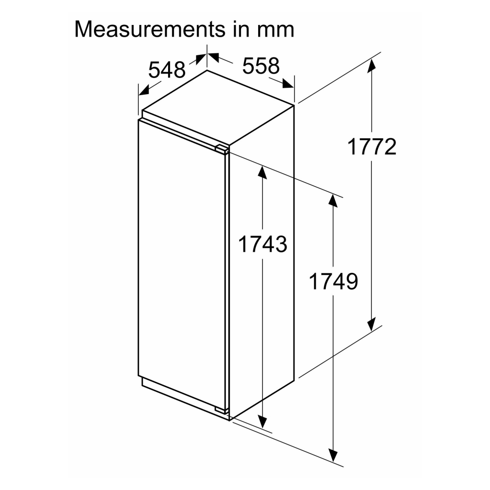 Siemens 178cm IQ-300 Integrated In Column Larder Fridge KI81RVFE0G Siemens 178cm IQ-300 Integrated In Column Larder Fridge KI81RVFE0G
