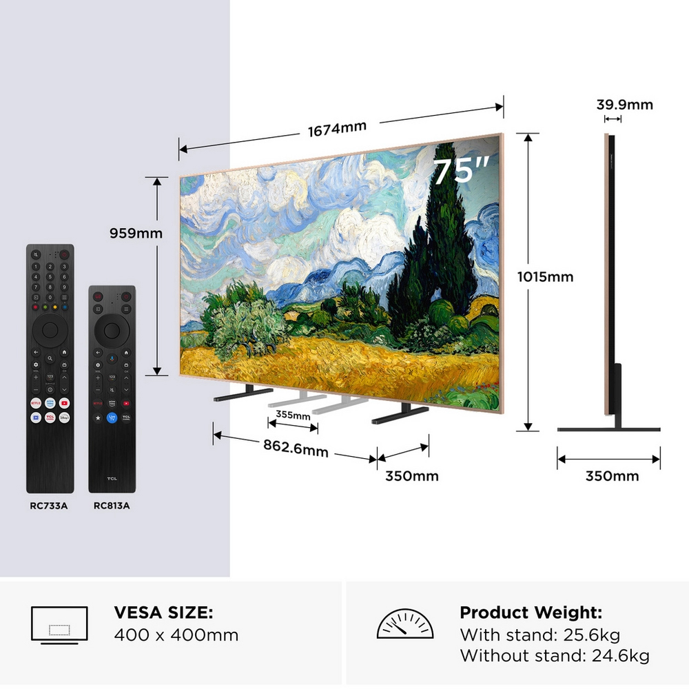 TCL 75" 4K QD-Mini LED Ultra HD Smart TV 75A400 PRO-UK - White TCL 75" 4K QD-Mini LED Ultra HD Smart TV 75A400 PRO-UK - White