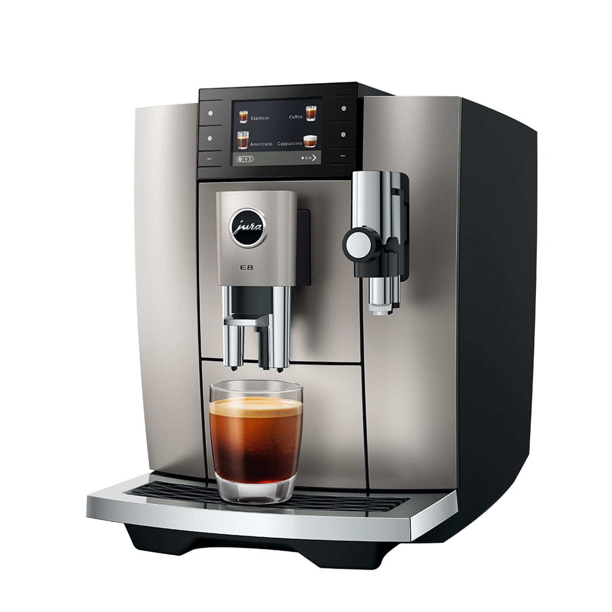 Jura E8 Freestanding Fully Automatic Coffee Machine 15721 - Midnight Silver Jura E8 Freestanding Fully Automatic Coffee Machine 15721 - Midnight Silver