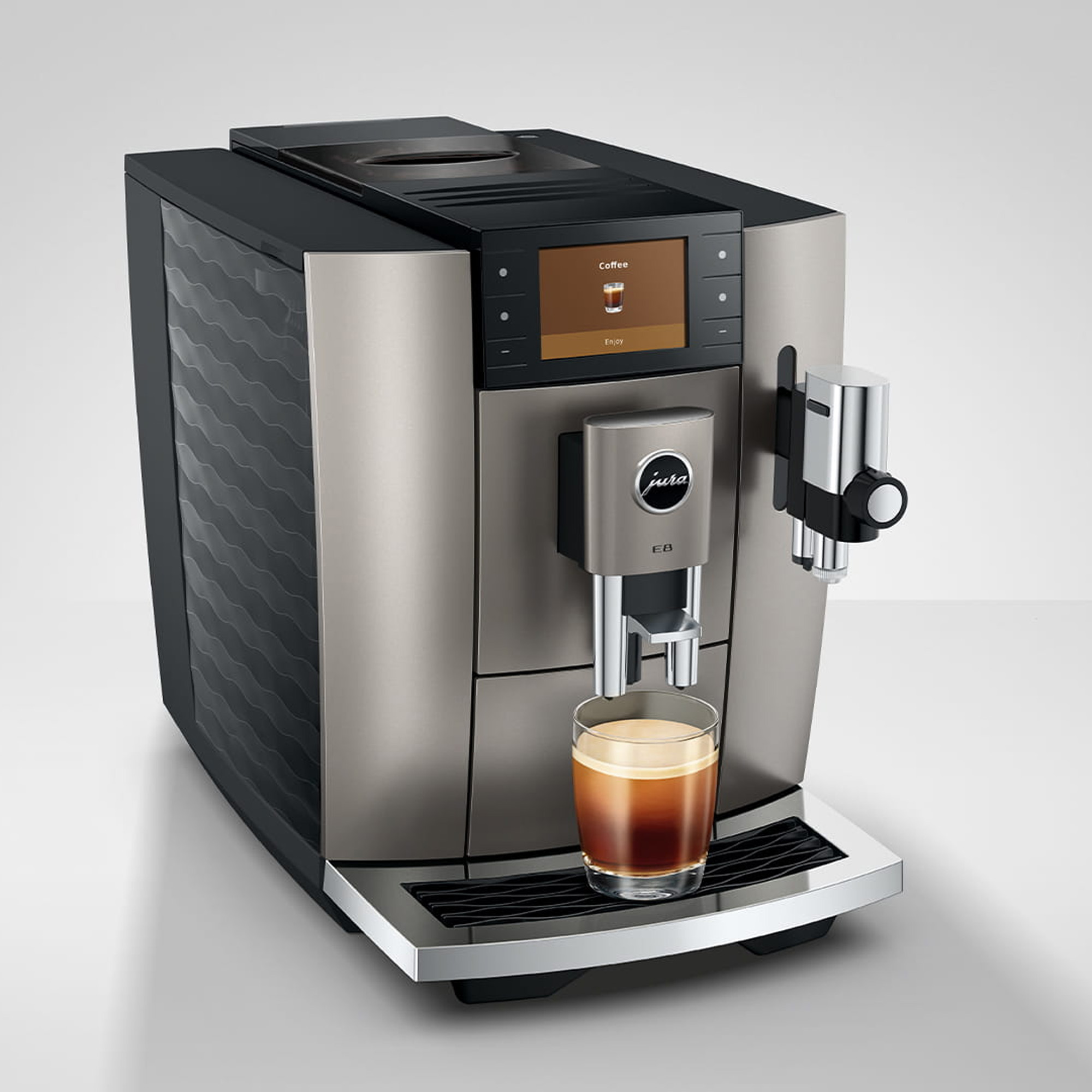 Jura E8 Freestanding Fully Automatic Coffee Machine 15721 - Midnight Silver Jura E8 Freestanding Fully Automatic Coffee Machine 15721 - Midnight Silver