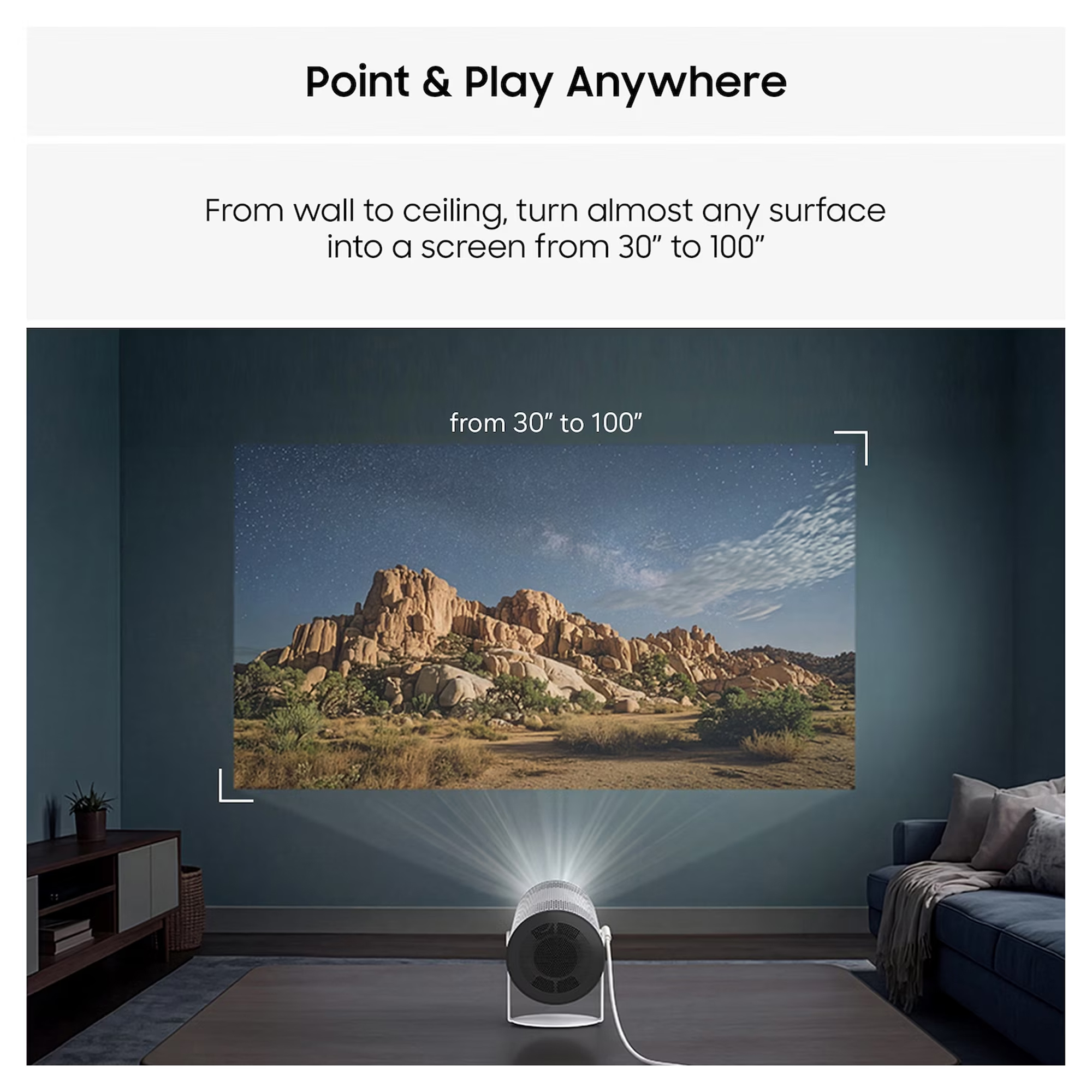 Samsung 2026 Freestyle+ Full HD Portable Projector SP-LFF3HLAXXXU - Cloud White Samsung 2026 Freestyle+ Full HD Portable Projector SP-LFF3HLAXXXU - Cloud White