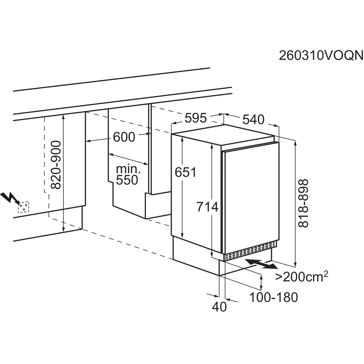 AEG Series 3000 Integrated Built Under Fridge With Ice Box NSF3S822EF AEG Series 3000 Integrated Built Under Fridge With Ice Box NSF3S822EF