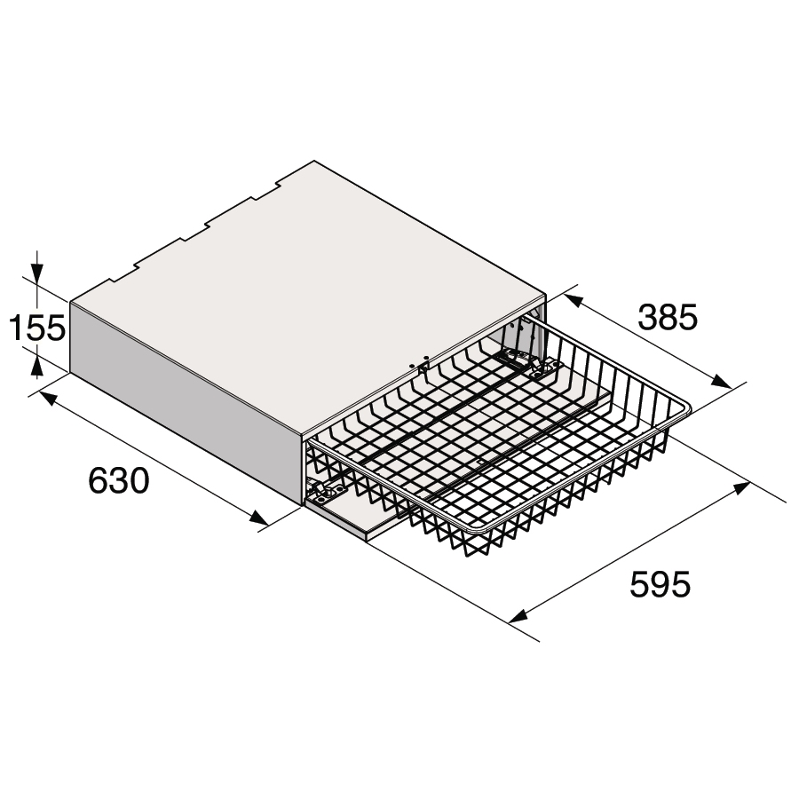 Asko Hidden Helper Pull-out Basket HB150G - Graphite Asko Hidden Helper Pull-out Basket HB150G - Graphite