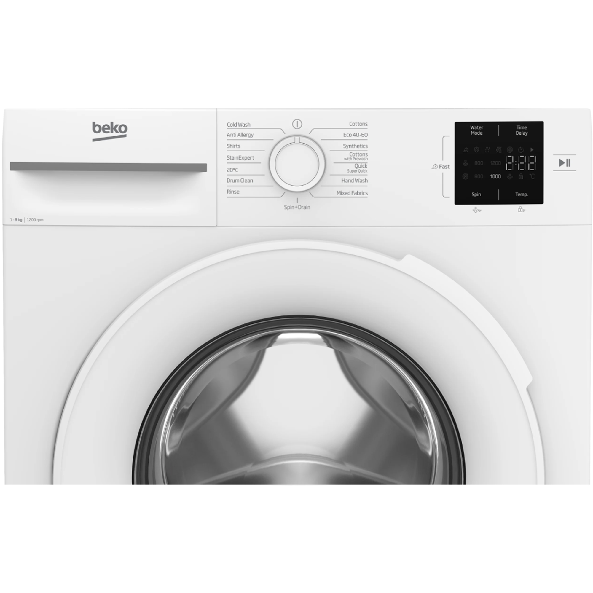 Beko 8kg Washing Machine 1200rpm BMN3WT3821W - White Beko 8kg Washing Machine 1200rpm BMN3WT3821W - White