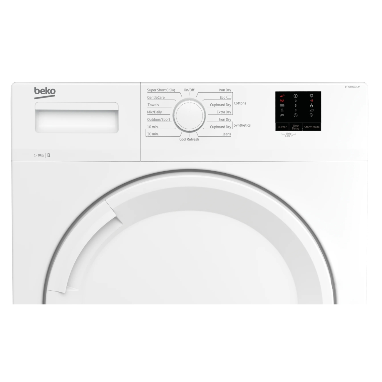 Beko 8kg Condenser Tumble Dryer DTKCE80021W - White Beko 8kg Condenser Tumble Dryer DTKCE80021W - White