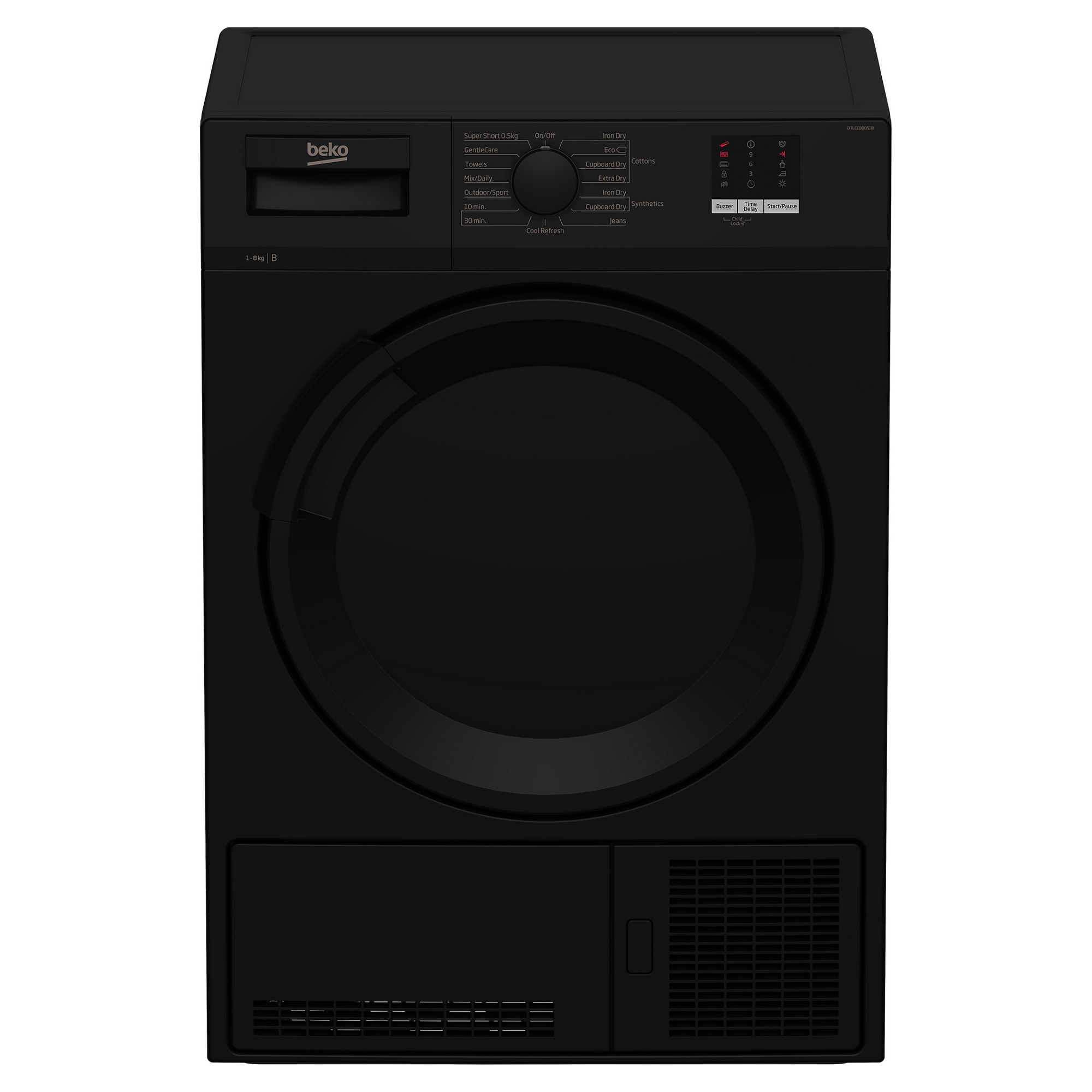 Beko 8kg Condenser Tumble Dryer DTLCE80051B - Black