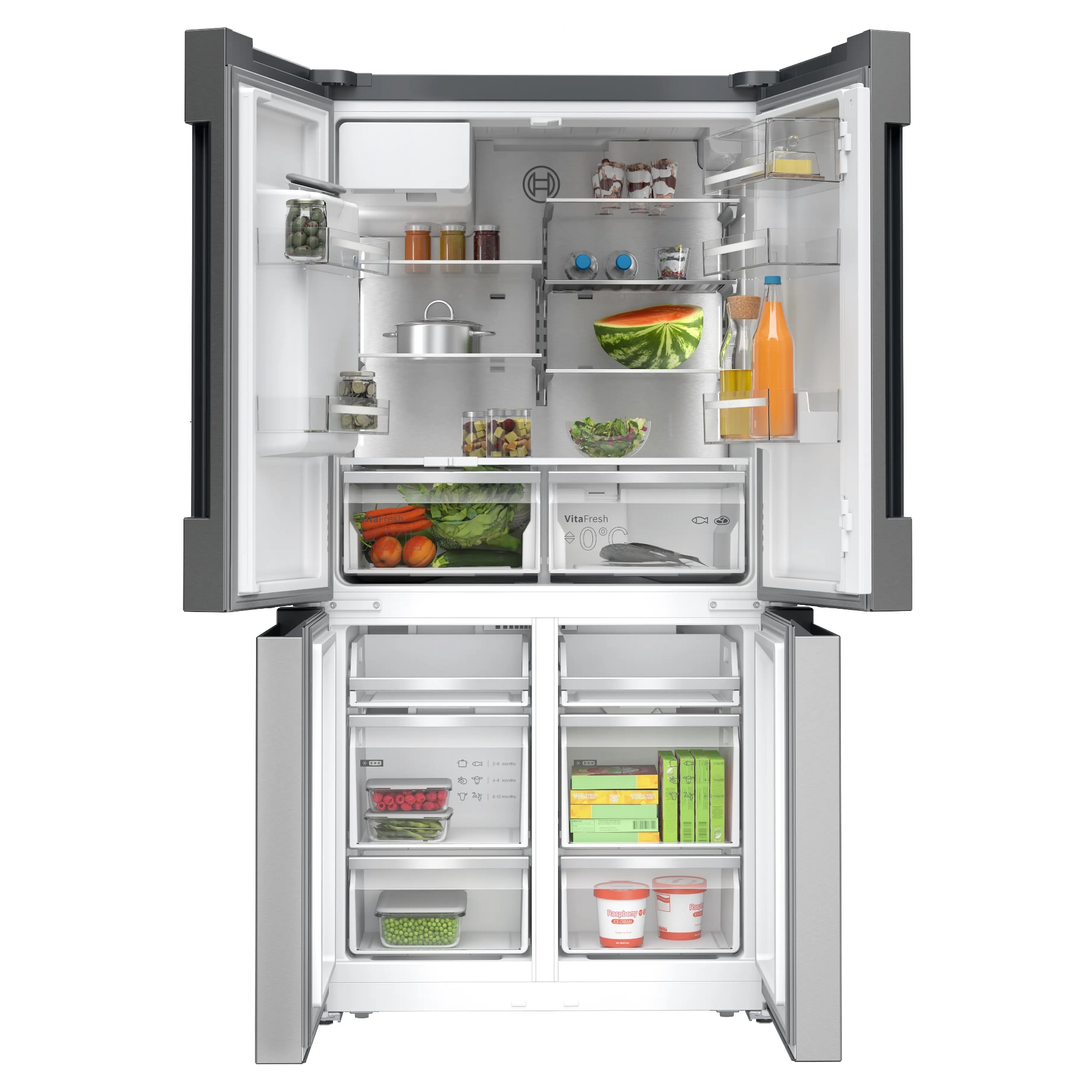 Bosch Series 6 Four Door Fridge Freezer Ice & Water KFD96APEAG - Stainless Steel Bosch Series 6 Four Door Fridge Freezer Ice & Water KFD96APEAG - Stainless Steel