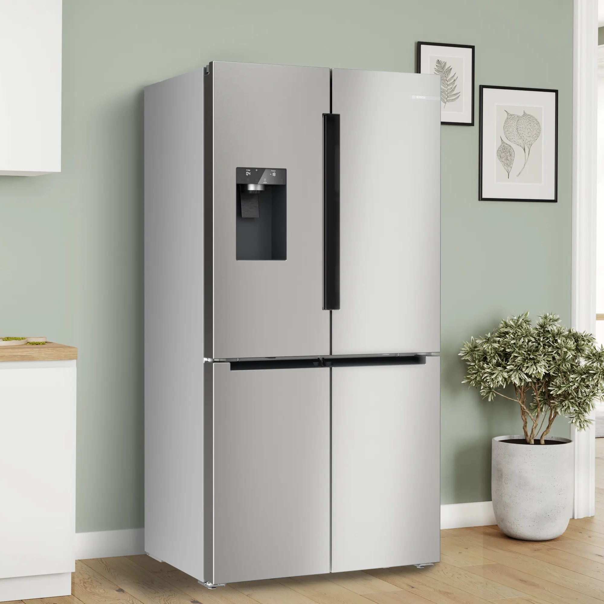 Bosch Series 6 Four Door Fridge Freezer Ice & Water KFD96APEAG - Stainless Steel Bosch Series 6 Four Door Fridge Freezer Ice & Water KFD96APEAG - Stainless Steel