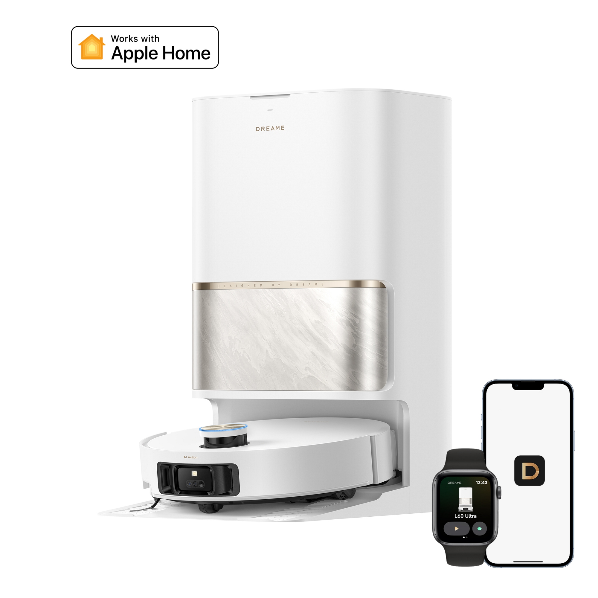 Dreame L60 Ultra Robot Vacuum Cleaner & Mop With Self-Cleaning and Auto-Empty RLL37CE0 - White Dreame L60 Ultra Robot Vacuum Cleaner & Mop With Self-Cleaning and Auto-Empty RLL37CE0 - White