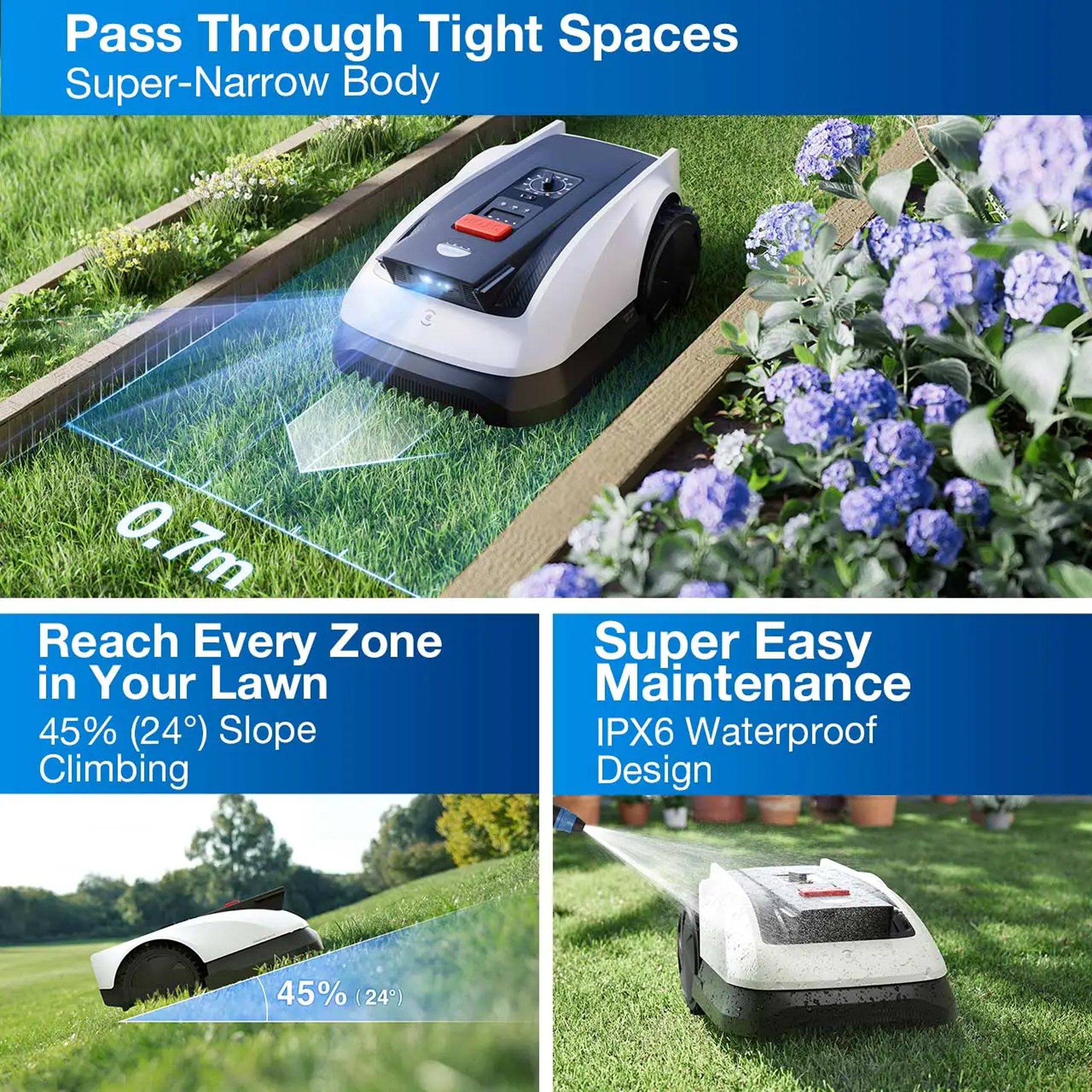 ECOVACS GOAT O800 RTK Robotic Lawn Mower 270-MR2452IO - Black/White ECOVACS GOAT O800 RTK Robotic Lawn Mower 270-MR2452IO - Black/White