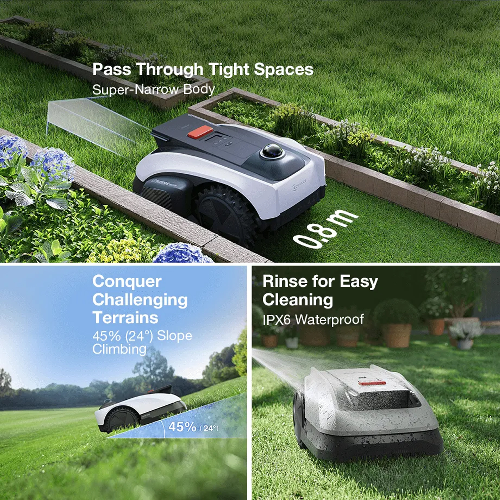 ECOVACS GOAT O1200 LiDAR PRO Robotic Lawn Mower 270-MR2508B ECOVACS GOAT O1200 LiDAR PRO Robotic Lawn Mower 270-MR2508B