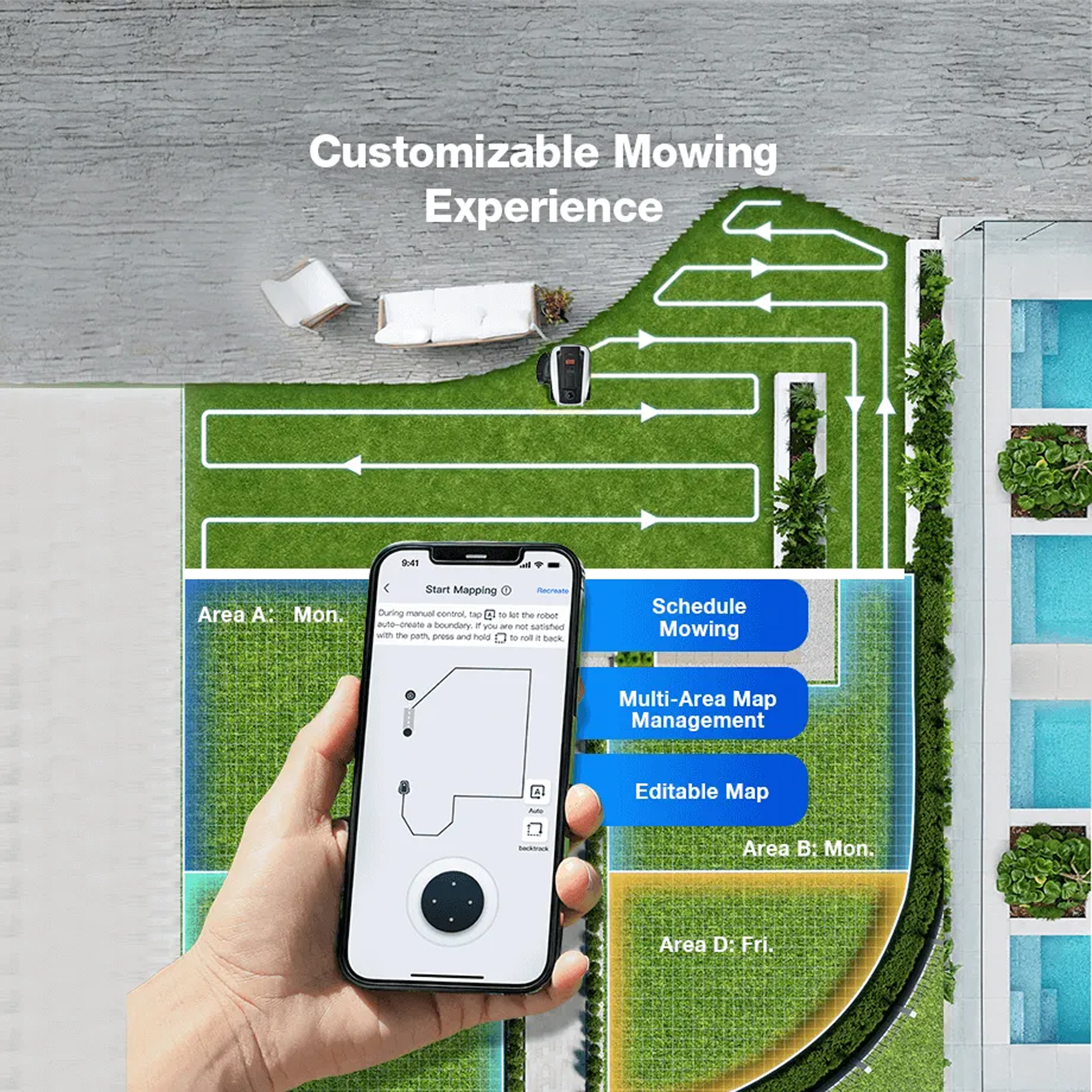 ECOVACS GOAT O1200 LiDAR PRO Robotic Lawn Mower 270-MR2508B ECOVACS GOAT O1200 LiDAR PRO Robotic Lawn Mower 270-MR2508B