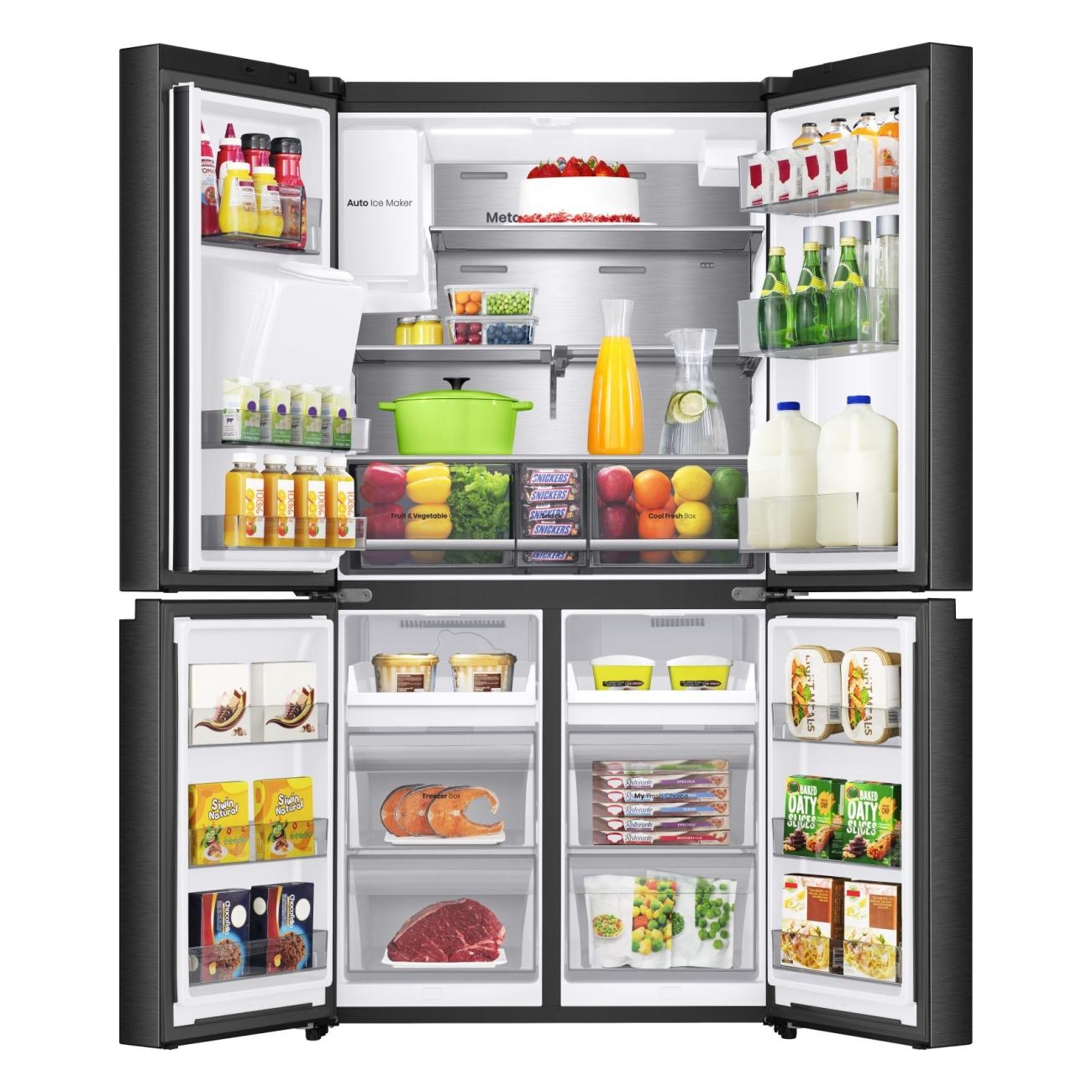 Hisense Four Door Fridge Freezer With Ice & Water RQ600P5SBE - Black Hisense Four Door Fridge Freezer With Ice & Water RQ600P5SBE - Black