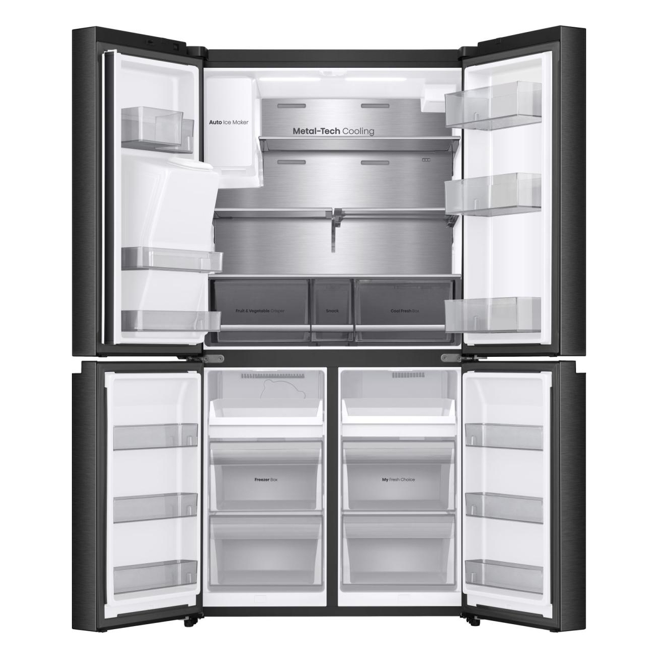 Hisense Four Door Fridge Freezer With Ice & Water RQ600P5SBE - Black Hisense Four Door Fridge Freezer With Ice & Water RQ600P5SBE - Black