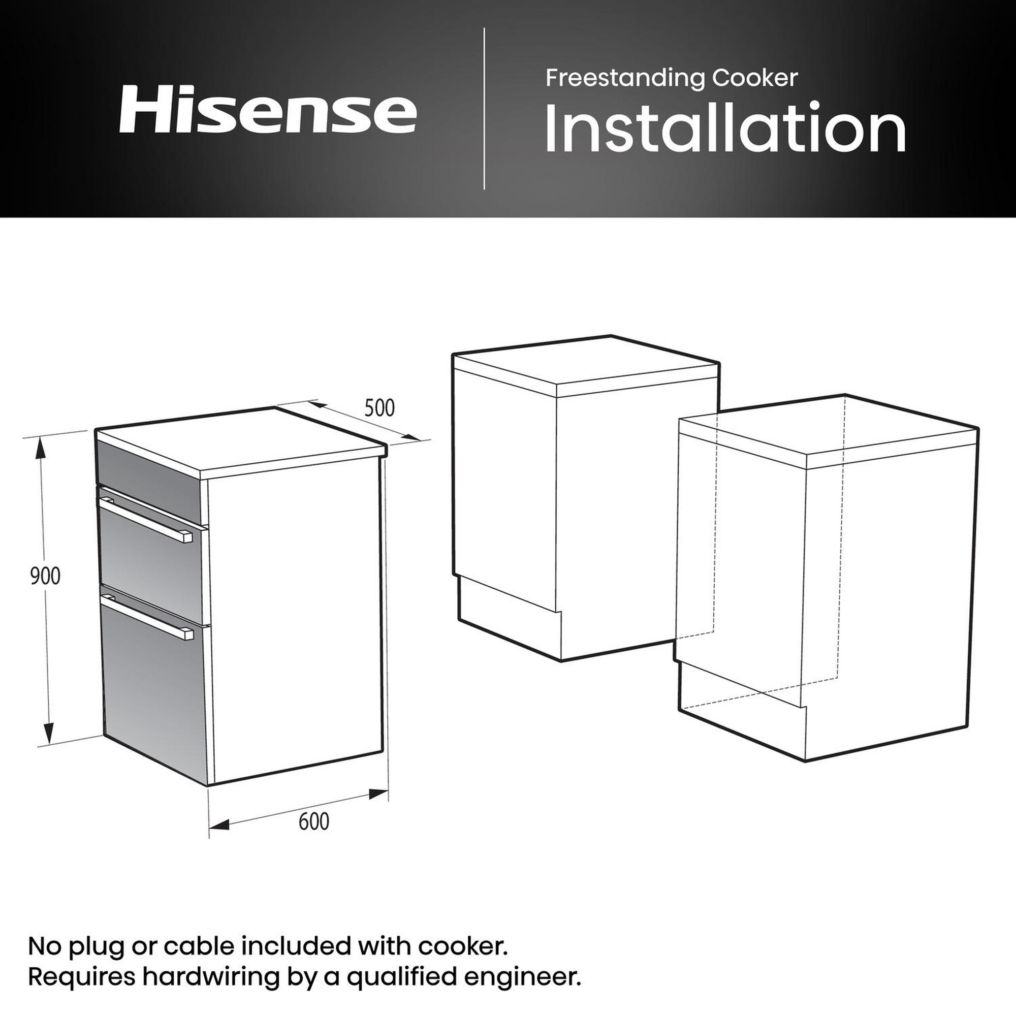 Hisense 50cm Freestanding Ceramic Cooker HDCEC5C10B - Black Hisense 50cm Freestanding Ceramic Cooker HDCEC5C10B - Black