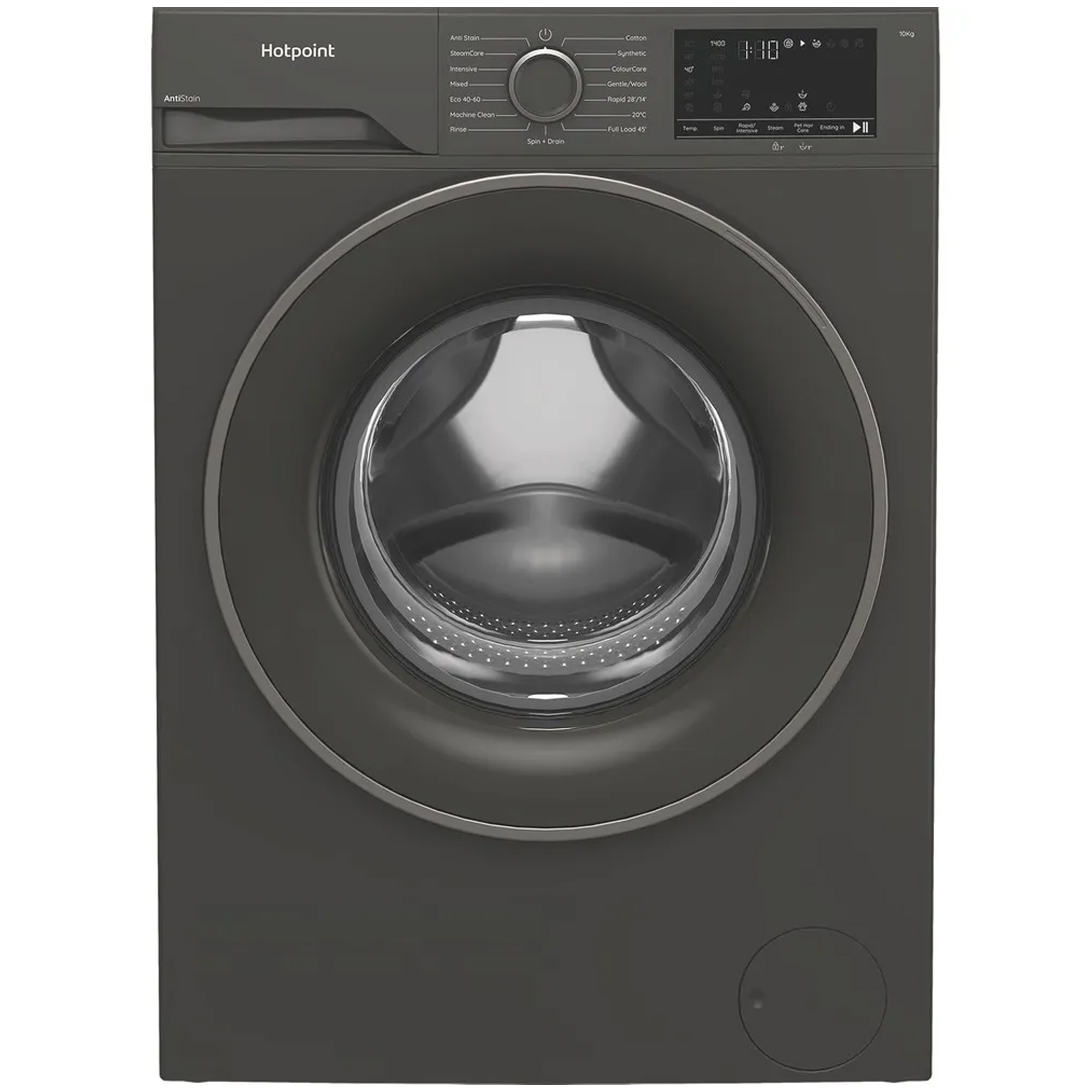 Hotpoint 10kg Freestanding Washing Machine 1400rpm with PetHairCare H101GANTISTAIN - Graphite