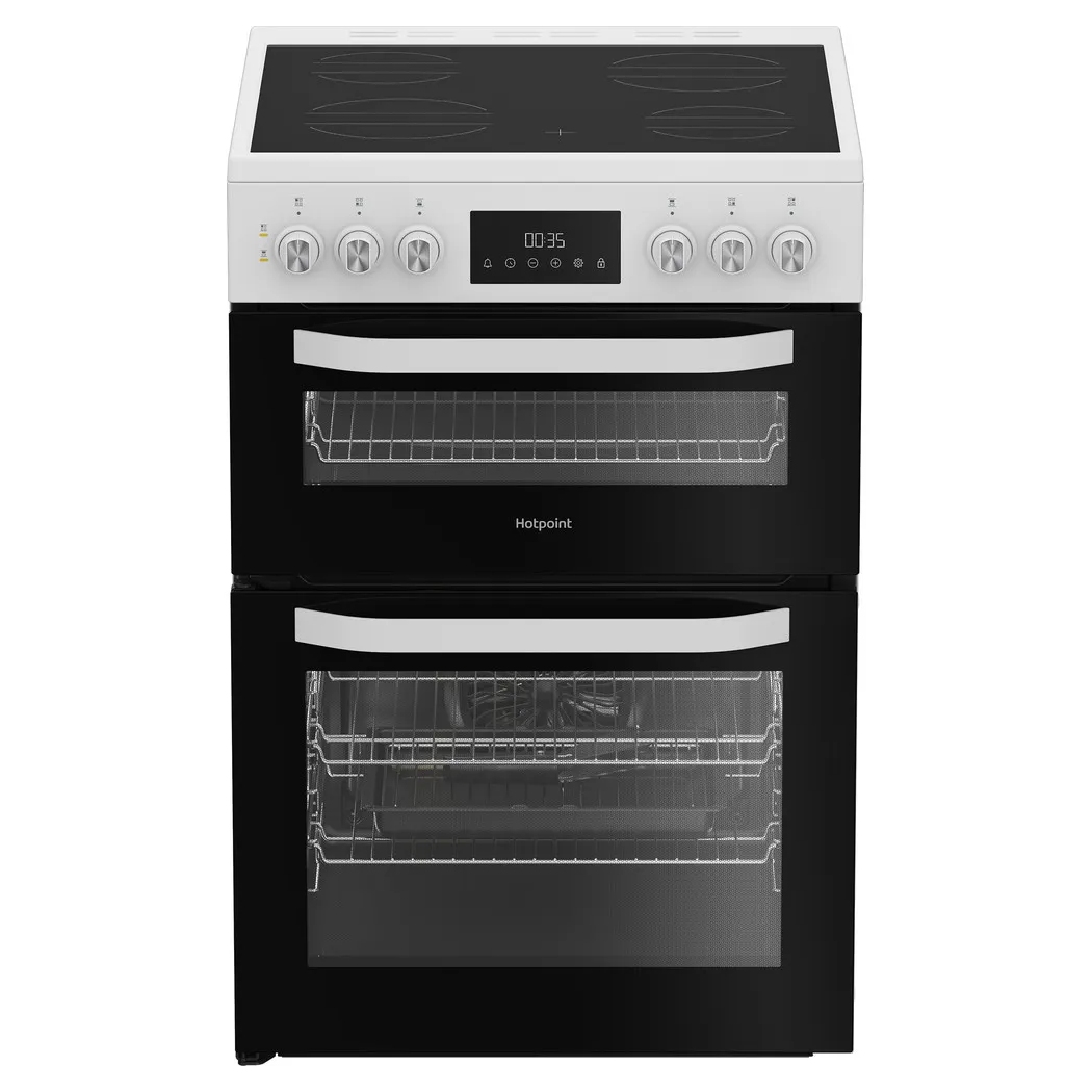 Hotpoint  60cm Freestanding Electric Ceramic Cooker HDE6VDW - White