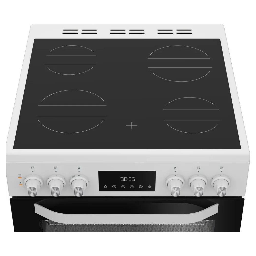 Hotpoint 60cm Freestanding Electric Ceramic Cooker HDE6VDW - White Hotpoint 60cm Freestanding Electric Ceramic Cooker HDE6VDW - White