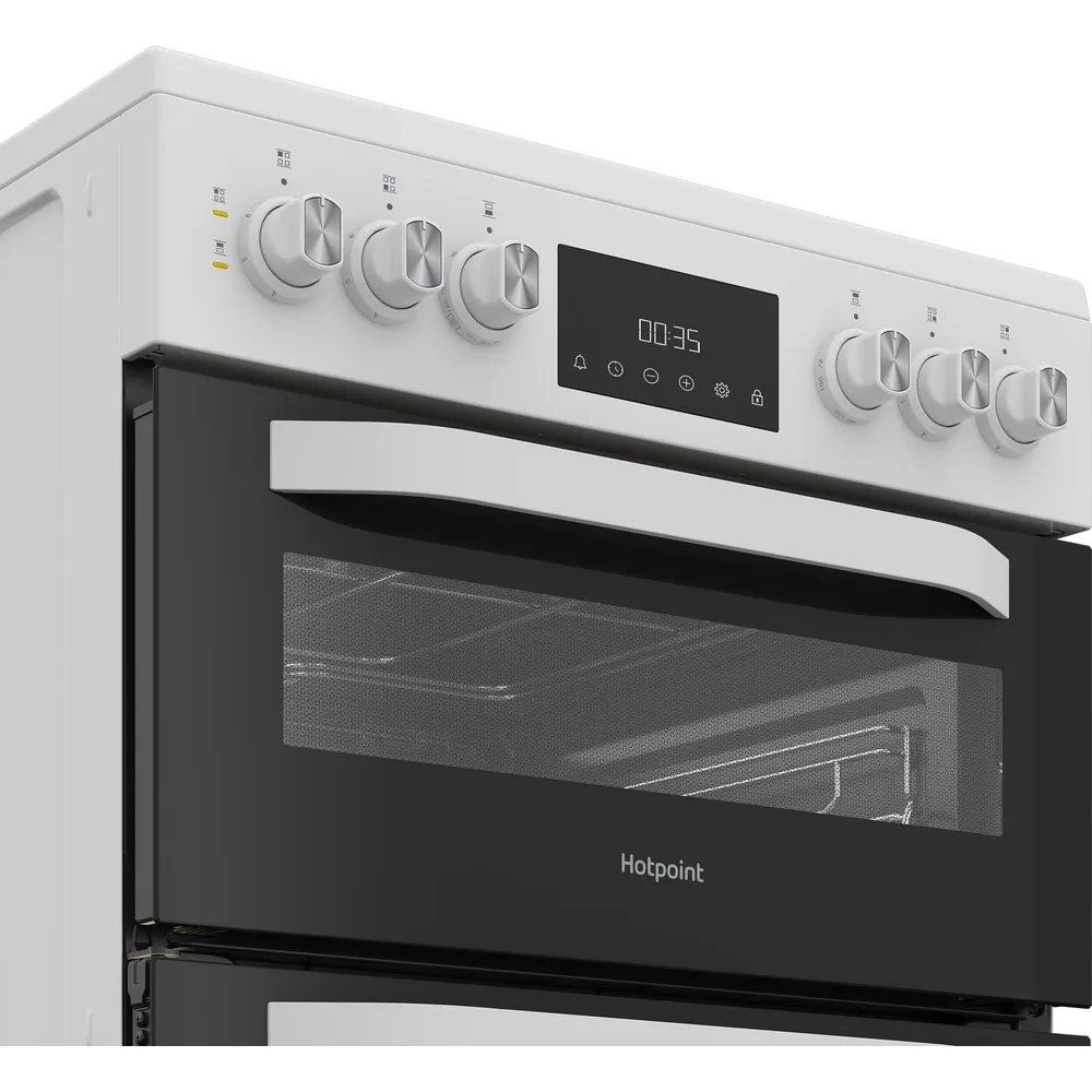 Hotpoint 60cm Freestanding Electric Ceramic Cooker HDE6VDW - White Hotpoint 60cm Freestanding Electric Ceramic Cooker HDE6VDW - White