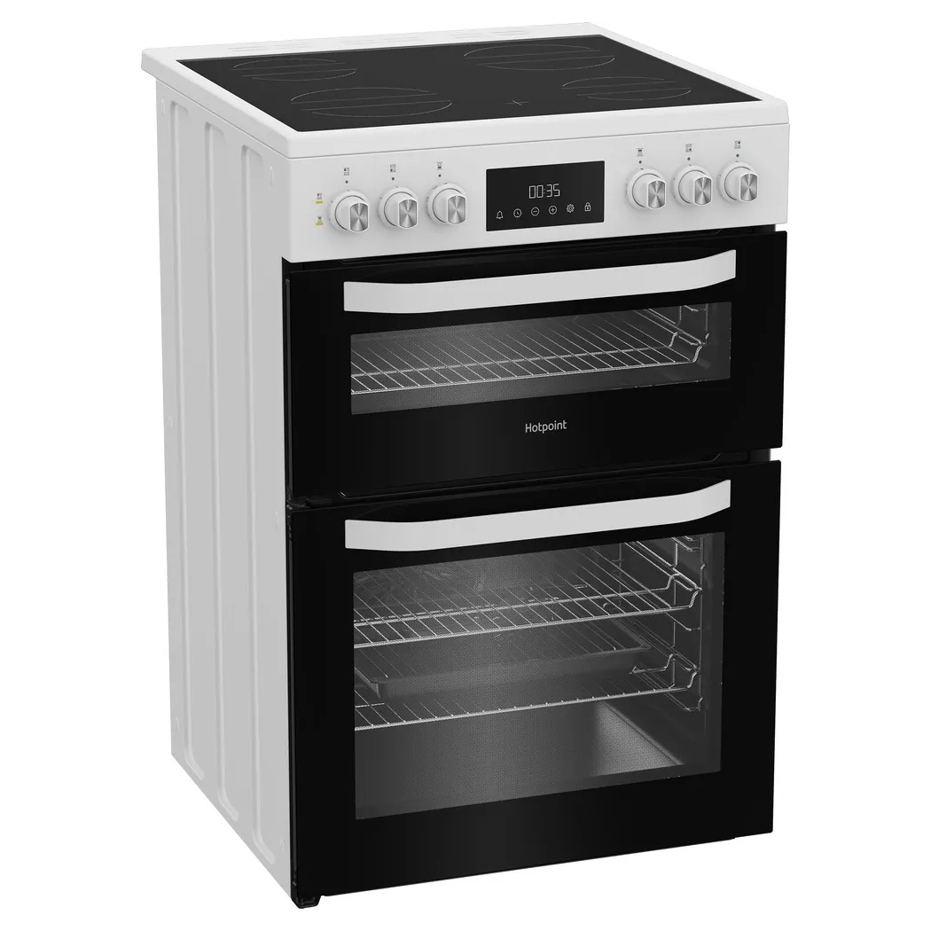 Hotpoint 60cm Freestanding Electric Ceramic Cooker HDE6VDW - White Hotpoint 60cm Freestanding Electric Ceramic Cooker HDE6VDW - White