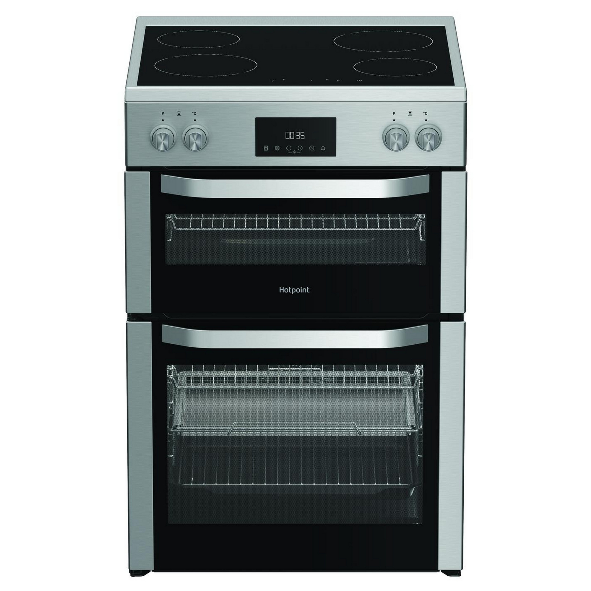 Hotpoint 60cm Freestanding Ceramic Cooker HDME6VDC2AX - Stainless Steel