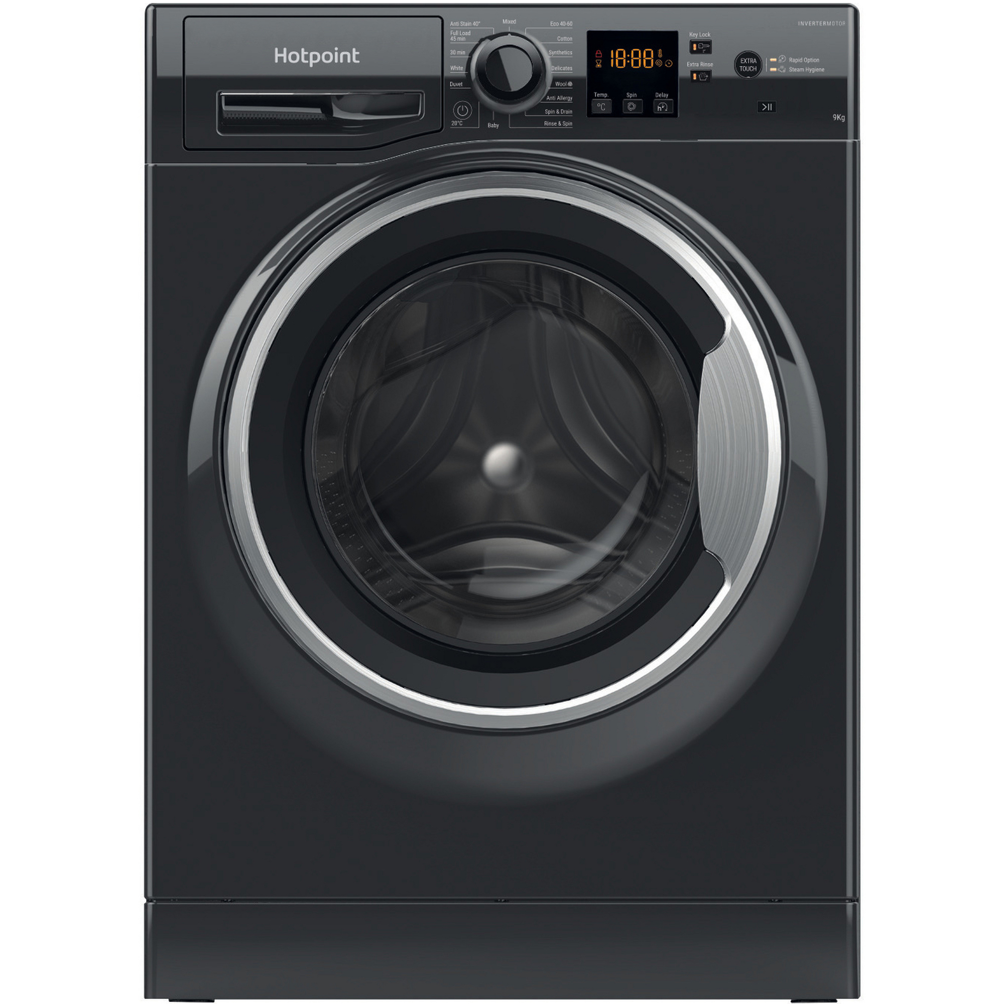 Hotpoint 9kg Freestanding Washing Machine 1400rpm NSWF946BSUK - Black