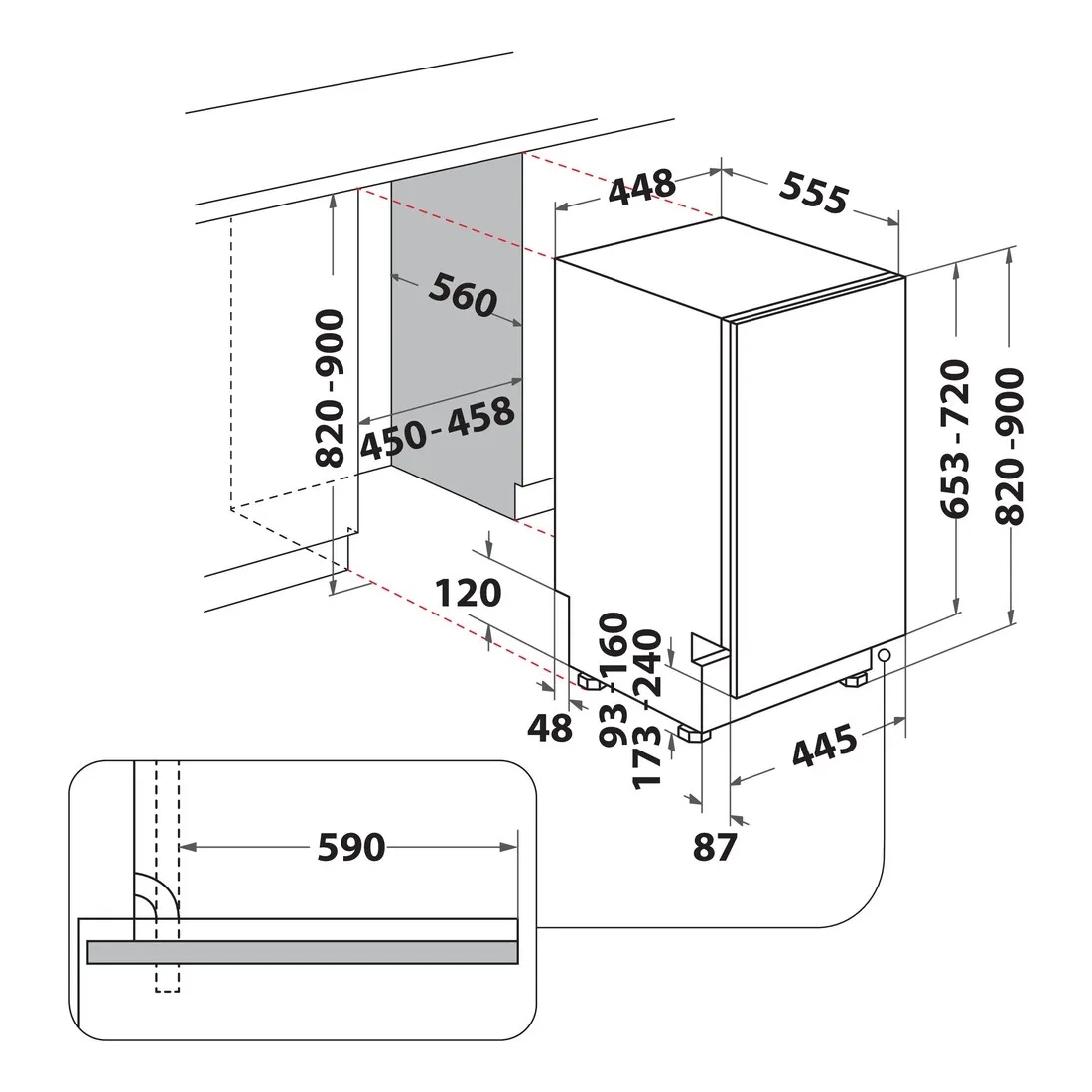 Hotpoint 45cm Integrated Slimline Dishwasher HP2ID10CS80UK Hotpoint 45cm Integrated Slimline Dishwasher HP2ID10CS80UK