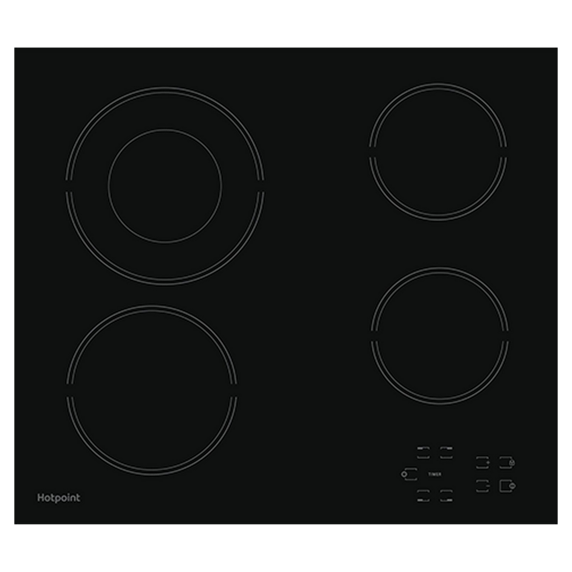Hotpoint 60cm Frameless Touch Control Ceramic Hob HR 612 C H - Black
