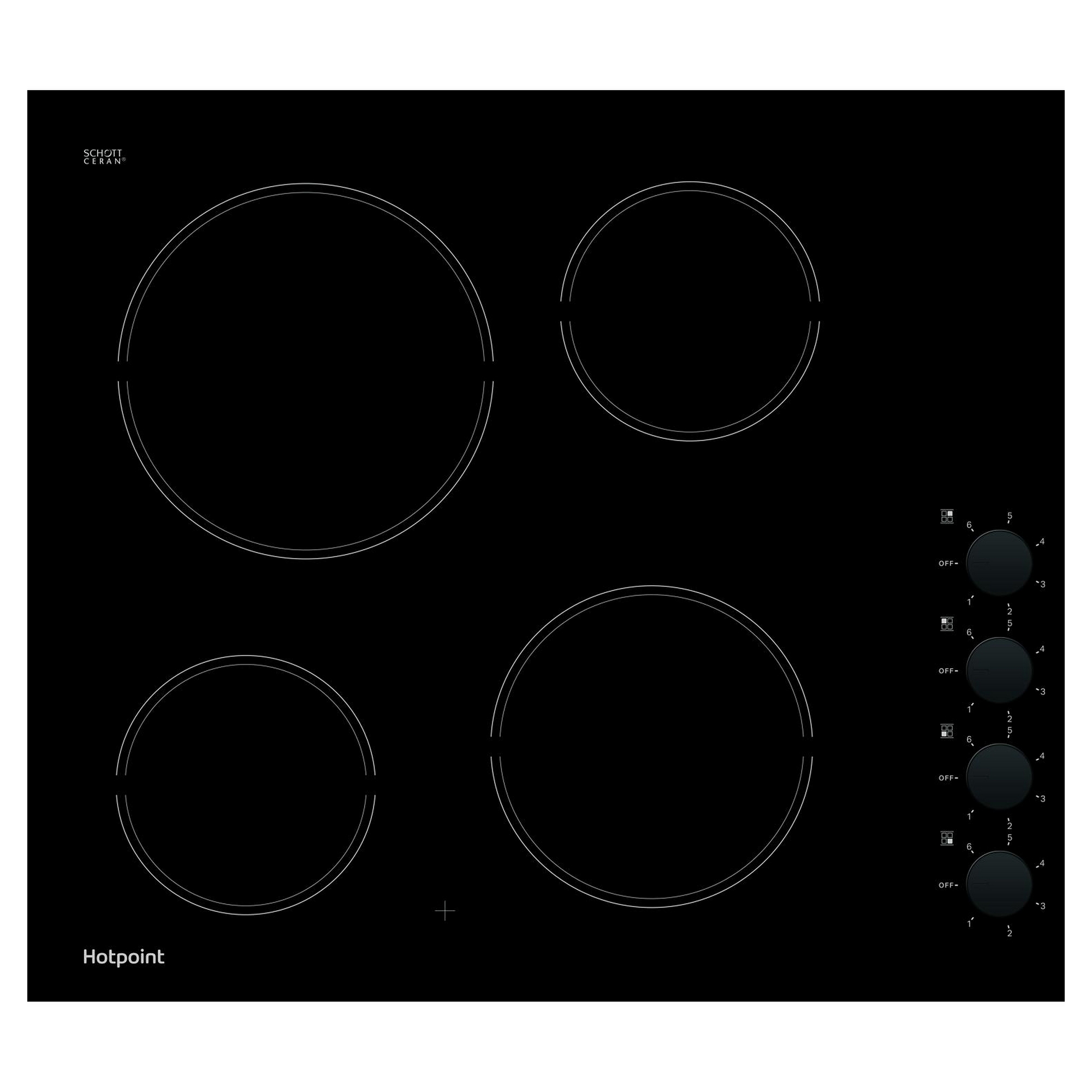 Hotpoint 60cm Ceramic Hob HR620RH - Black