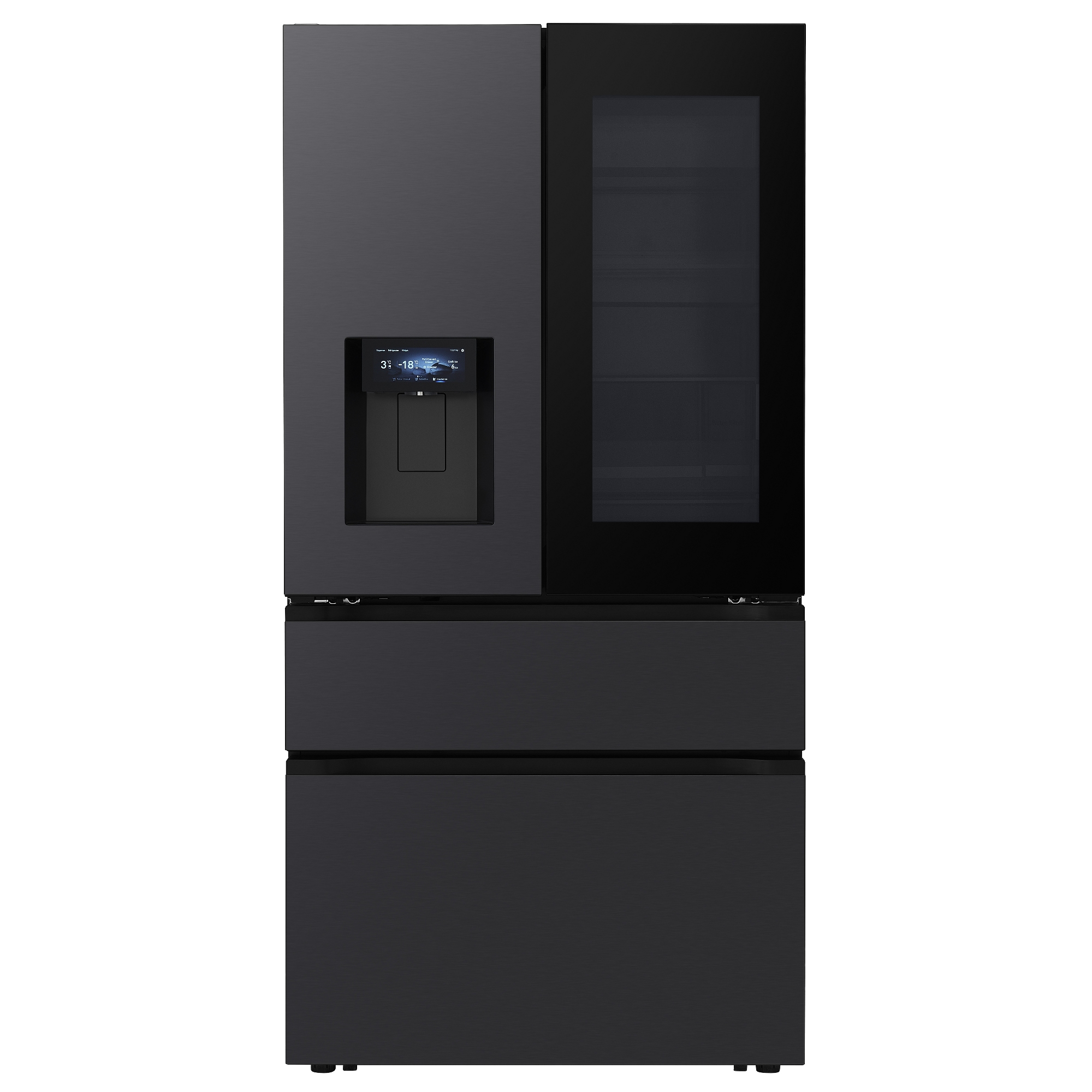 LG 91cm French Style InstaView Fridge Freezer Ice & Water GMGW50DEEV - Black Steel