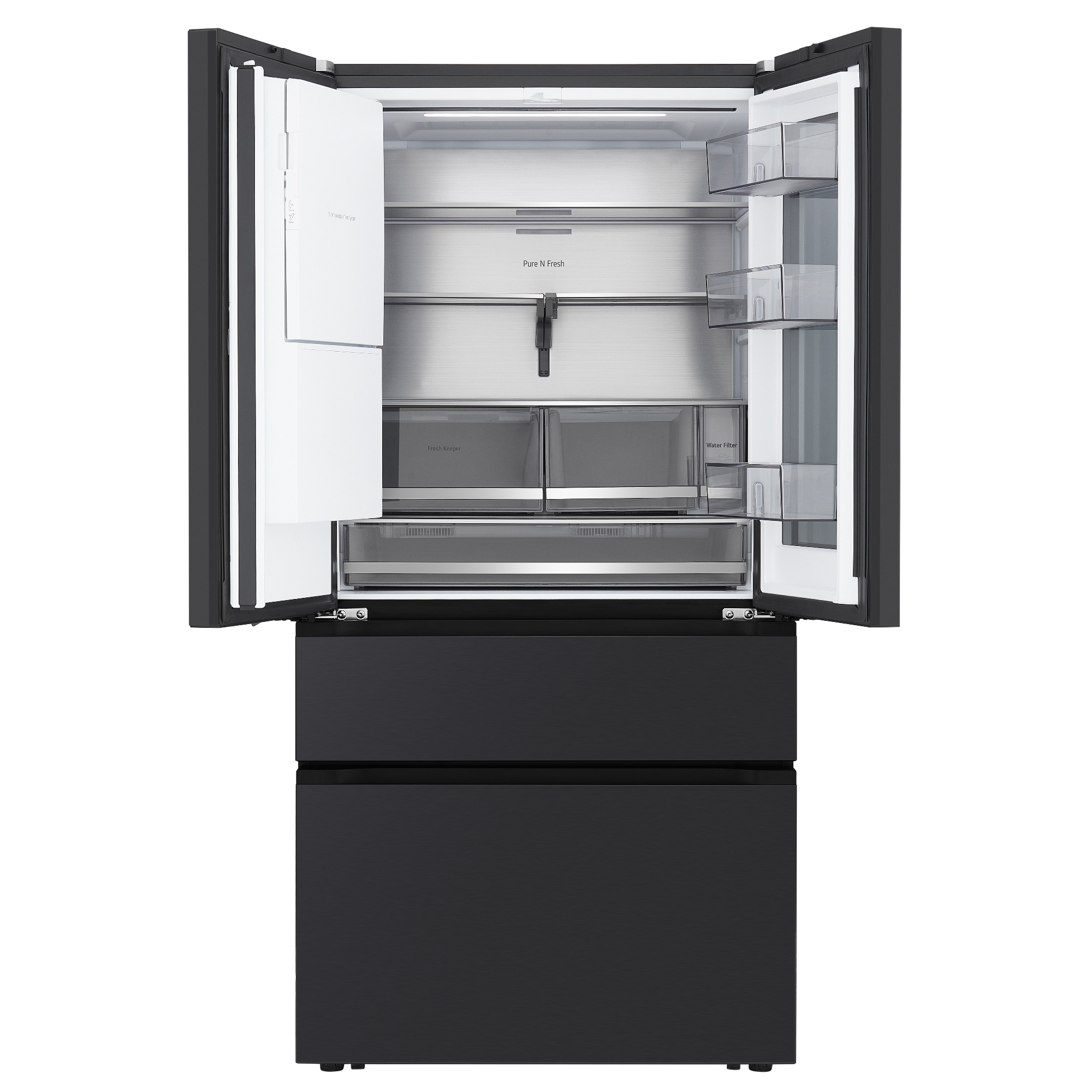 LG 91cm French Style InstaView Fridge Freezer Ice & Water GMGW50DEEV - Black Steel LG 91cm French Style InstaView Fridge Freezer Ice & Water GMGW50DEEV - Black Steel