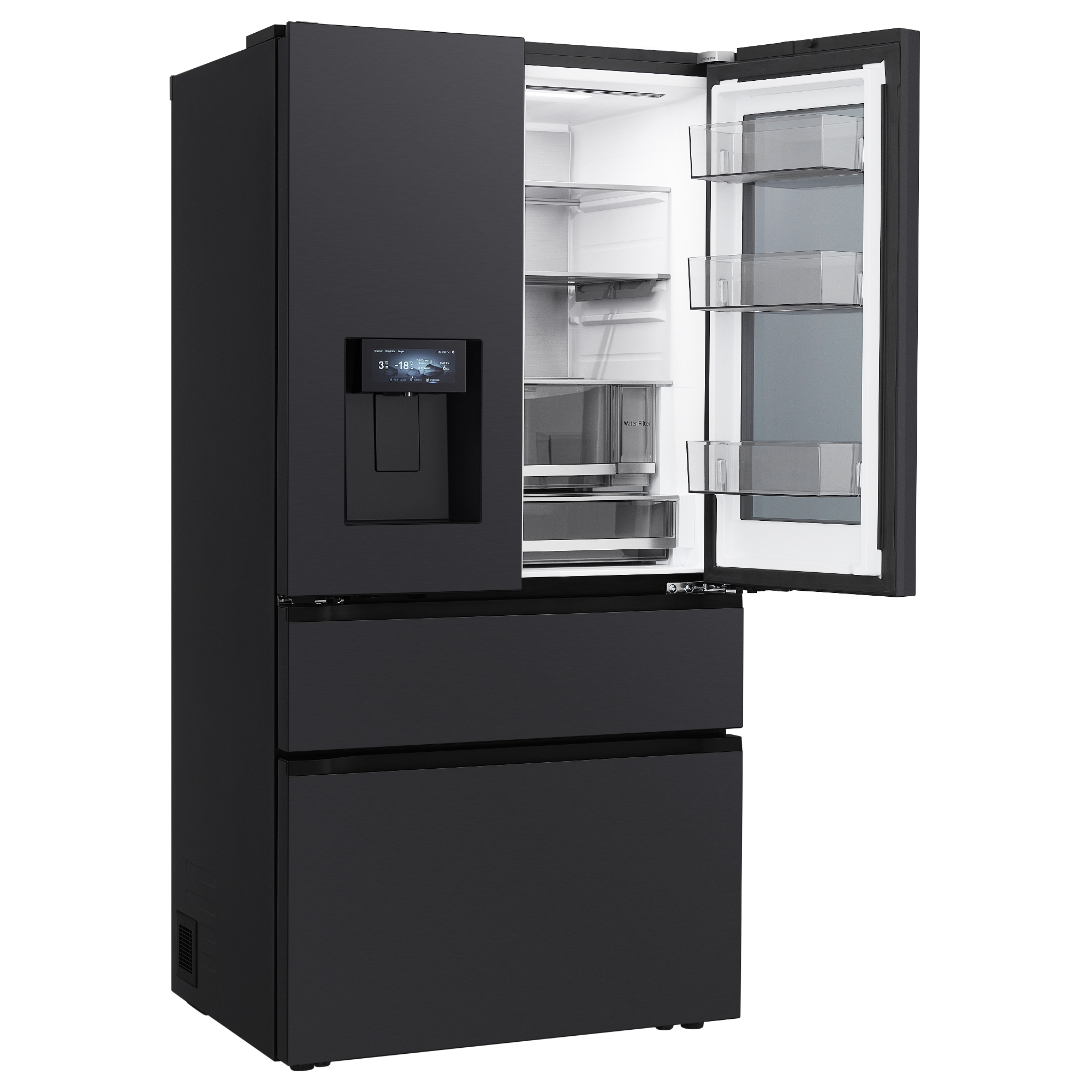 LG 91cm French Style InstaView Fridge Freezer Ice & Water GMGW50DEEV - Black Steel LG 91cm French Style InstaView Fridge Freezer Ice & Water GMGW50DEEV - Black Steel