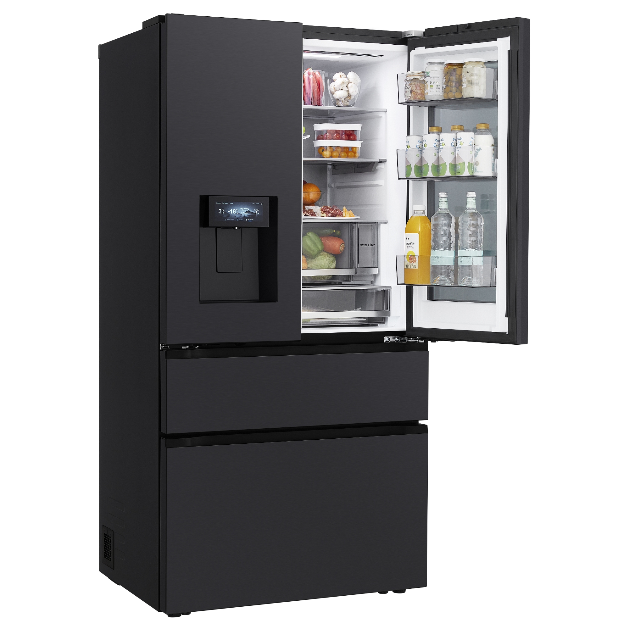 LG 91cm French Style InstaView Fridge Freezer Ice & Water GMGW50DEEV - Black Steel LG 91cm French Style InstaView Fridge Freezer Ice & Water GMGW50DEEV - Black Steel